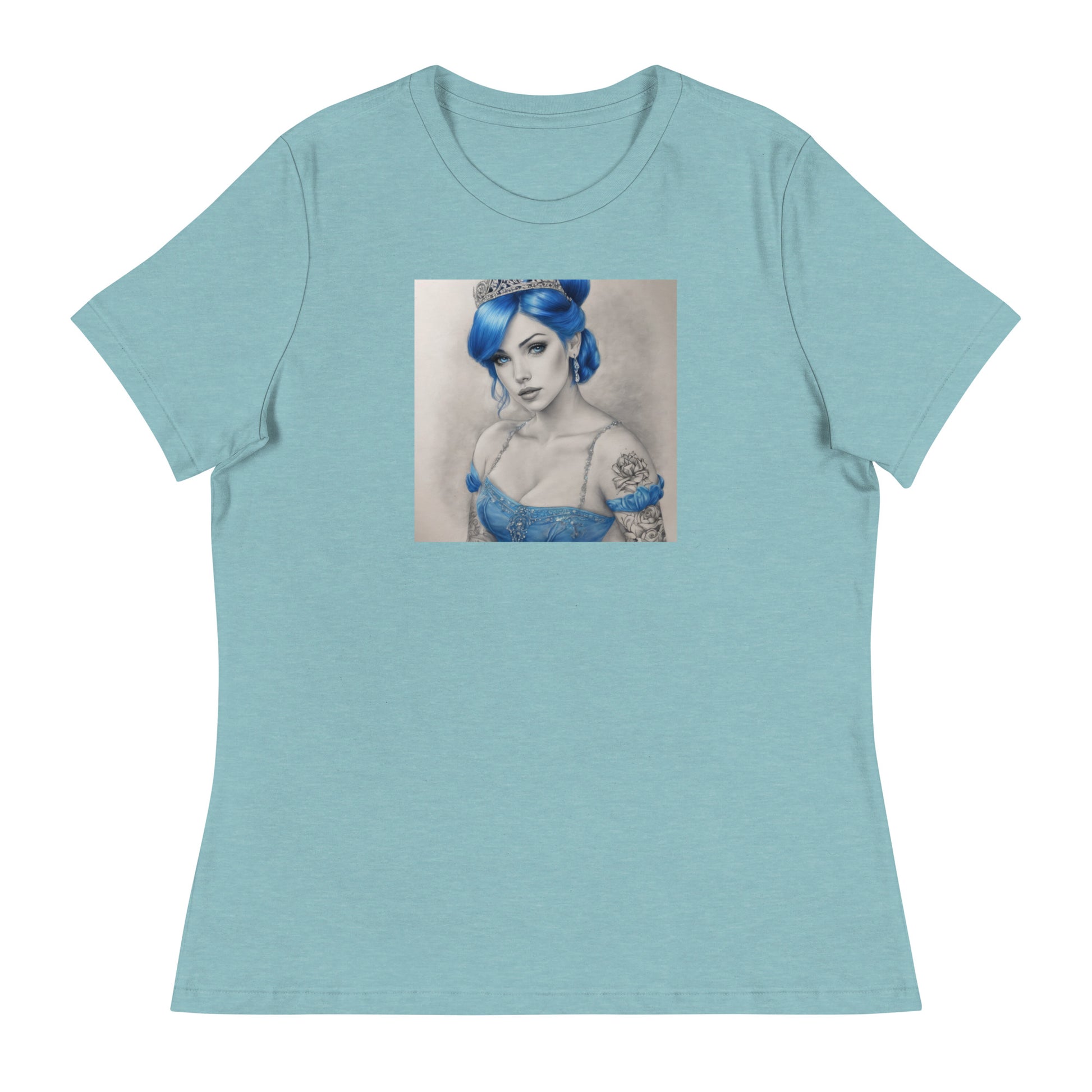 Cinderella with Tattoos T-Shirt Heather Blue Lagoon