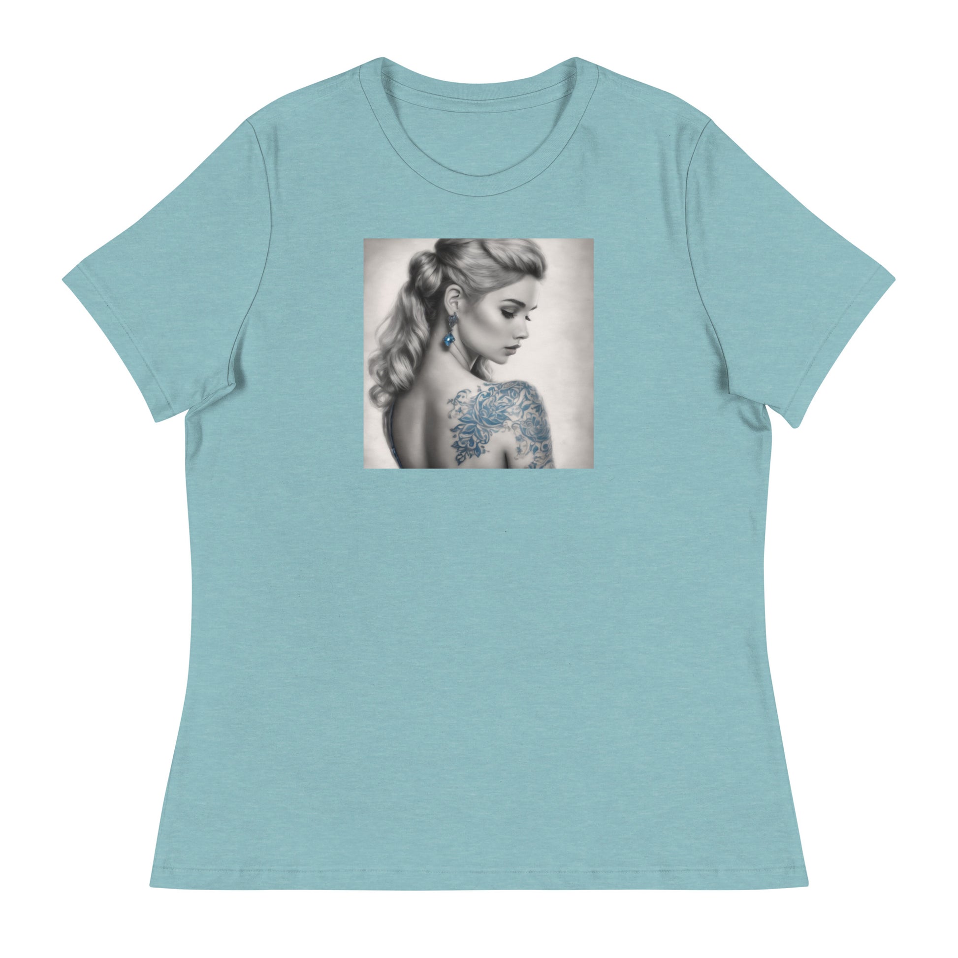 Inked Cinderella Women's T-Shirt Heather Blue Lagoon