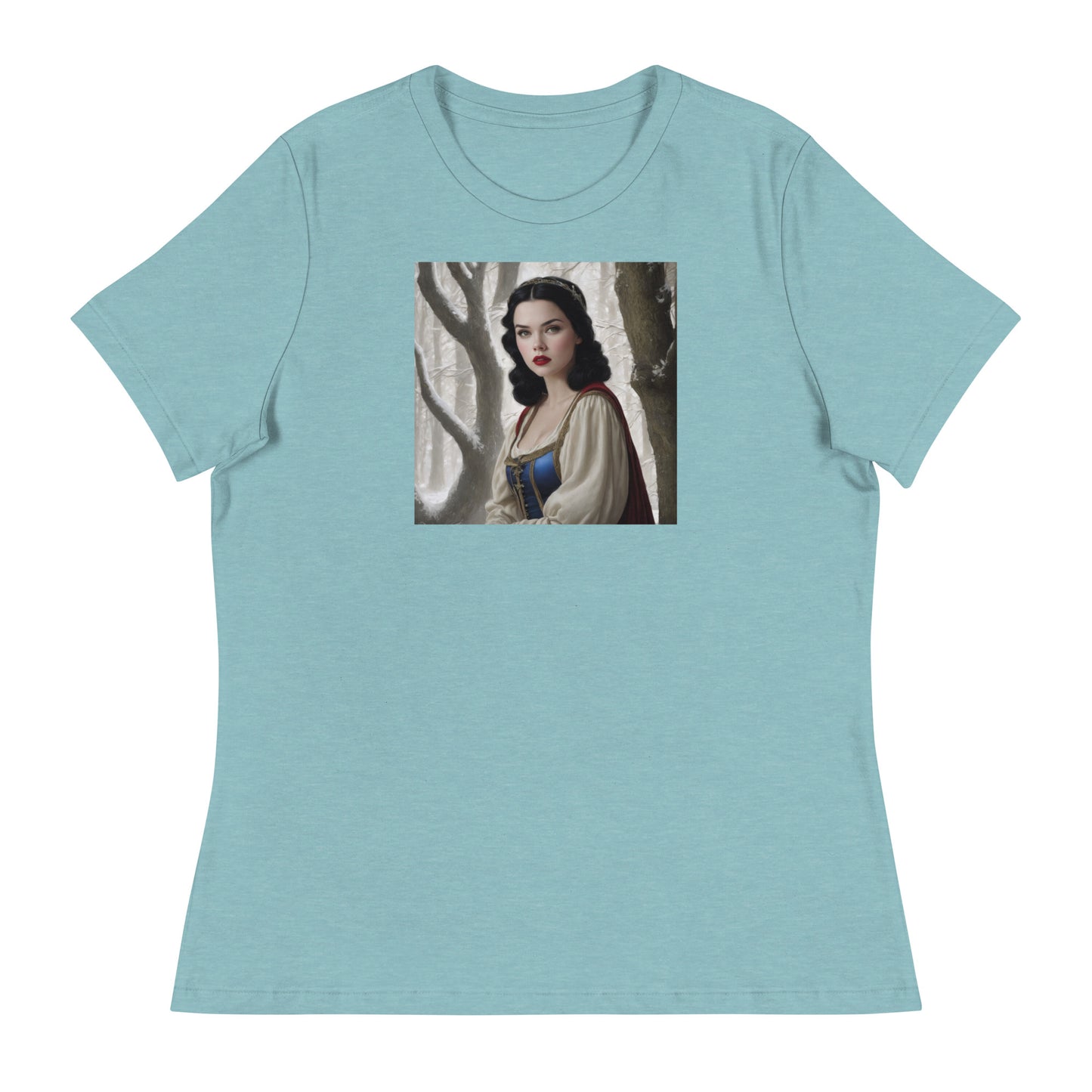 Snow White in Forest T-Shirt Heather Blue Lagoon