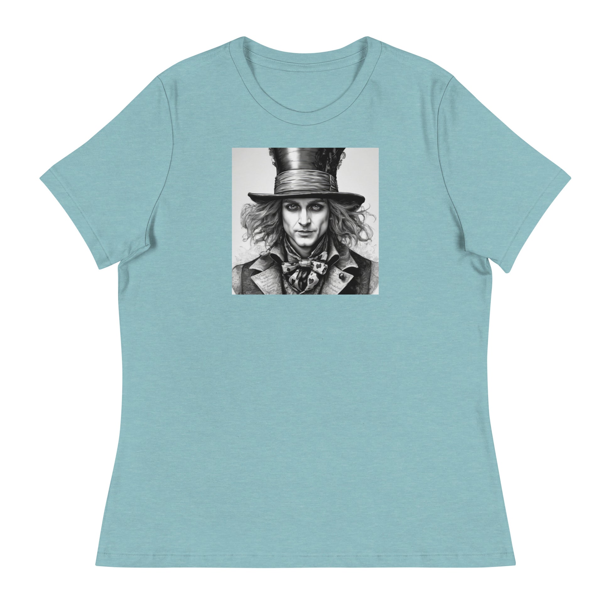 Serenely Eccentric Mad Hatter T-Shirt Heather Blue Lagoon