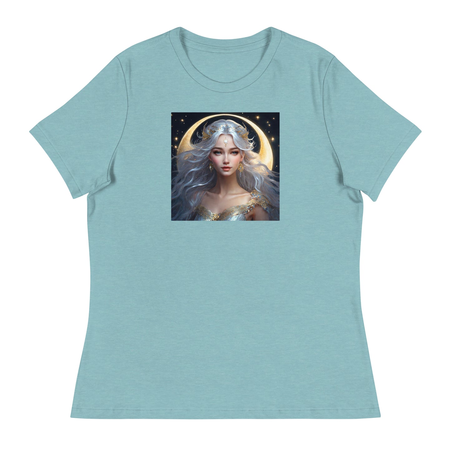 Moon Fairy Women's T-Shirt Heather Blue Lagoon