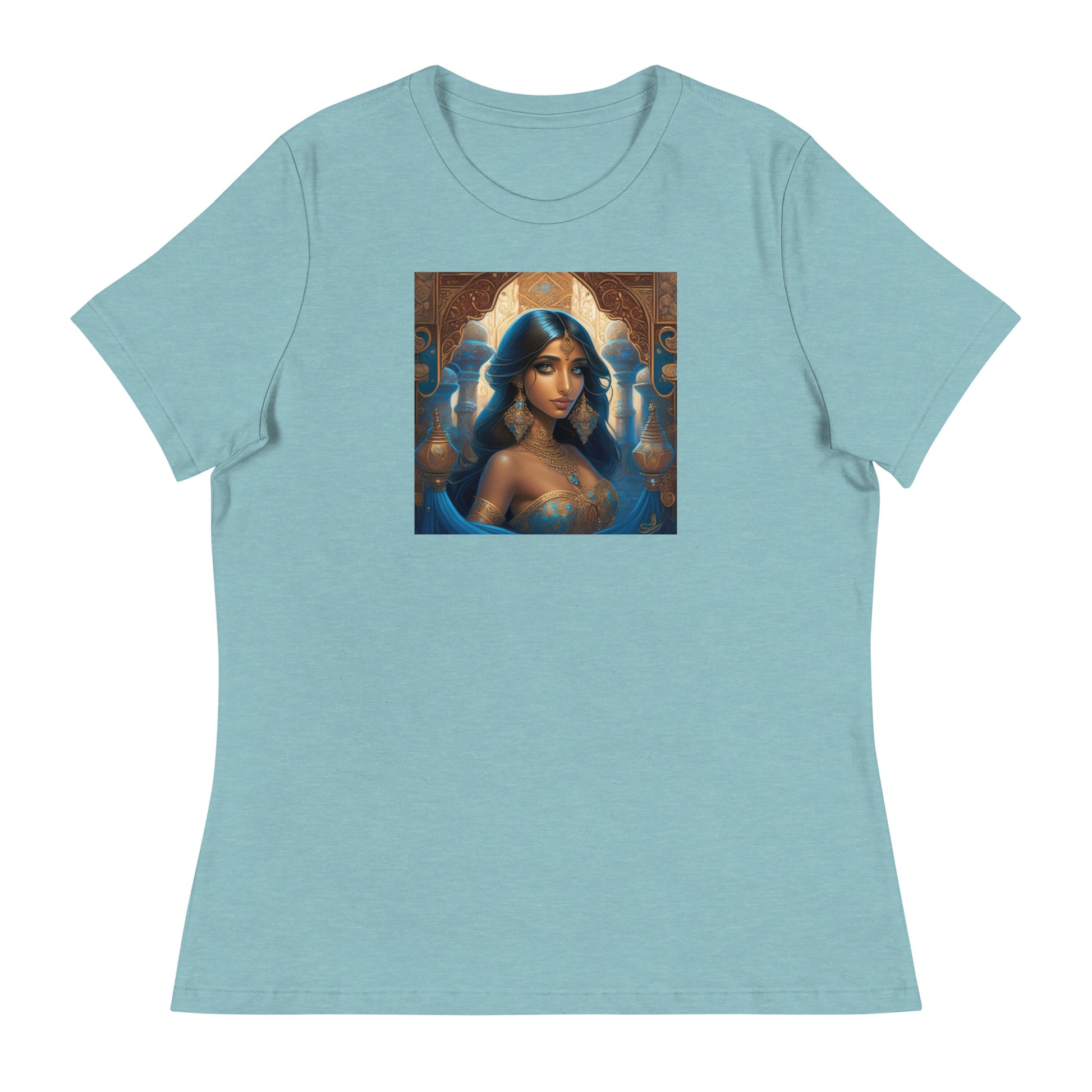 Princess Jasmine Women's T-Shirt Heather Blue Lagoon