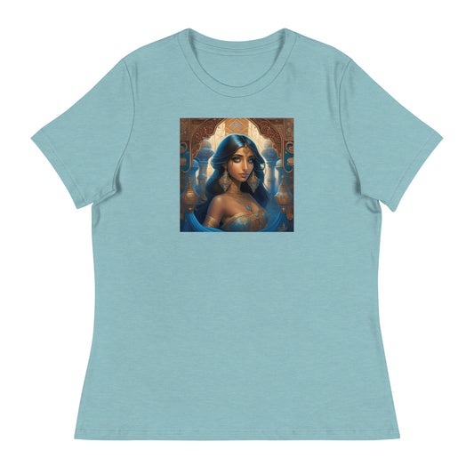 Princess Jasmine Women's T-Shirt Heather Blue Lagoon