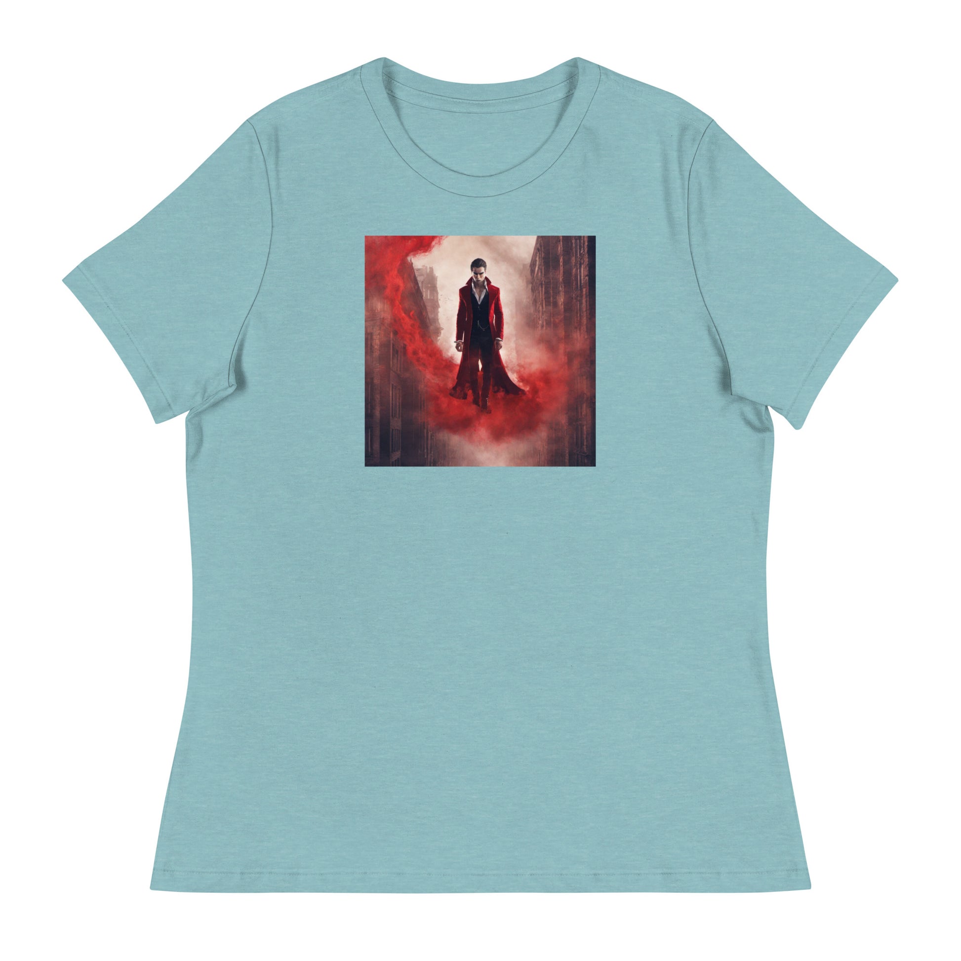 Vampire in Red Haze Women's Graphic Tee Heather Blue Lagoon