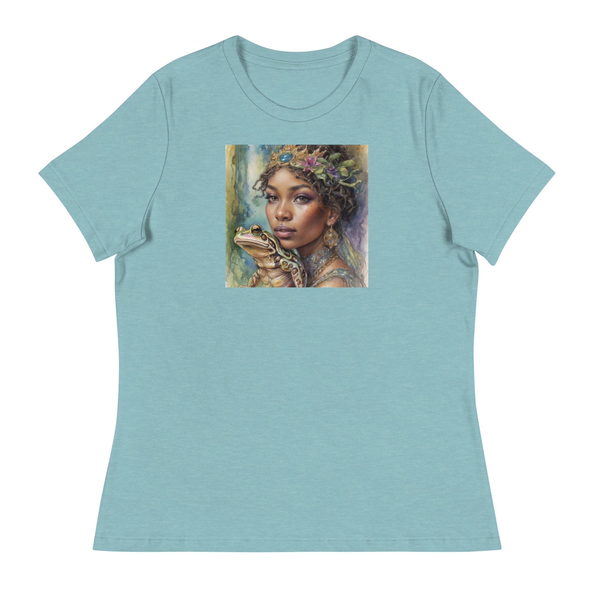 The Frog Princess Women's T-Shirt Heather Blue Lagoon