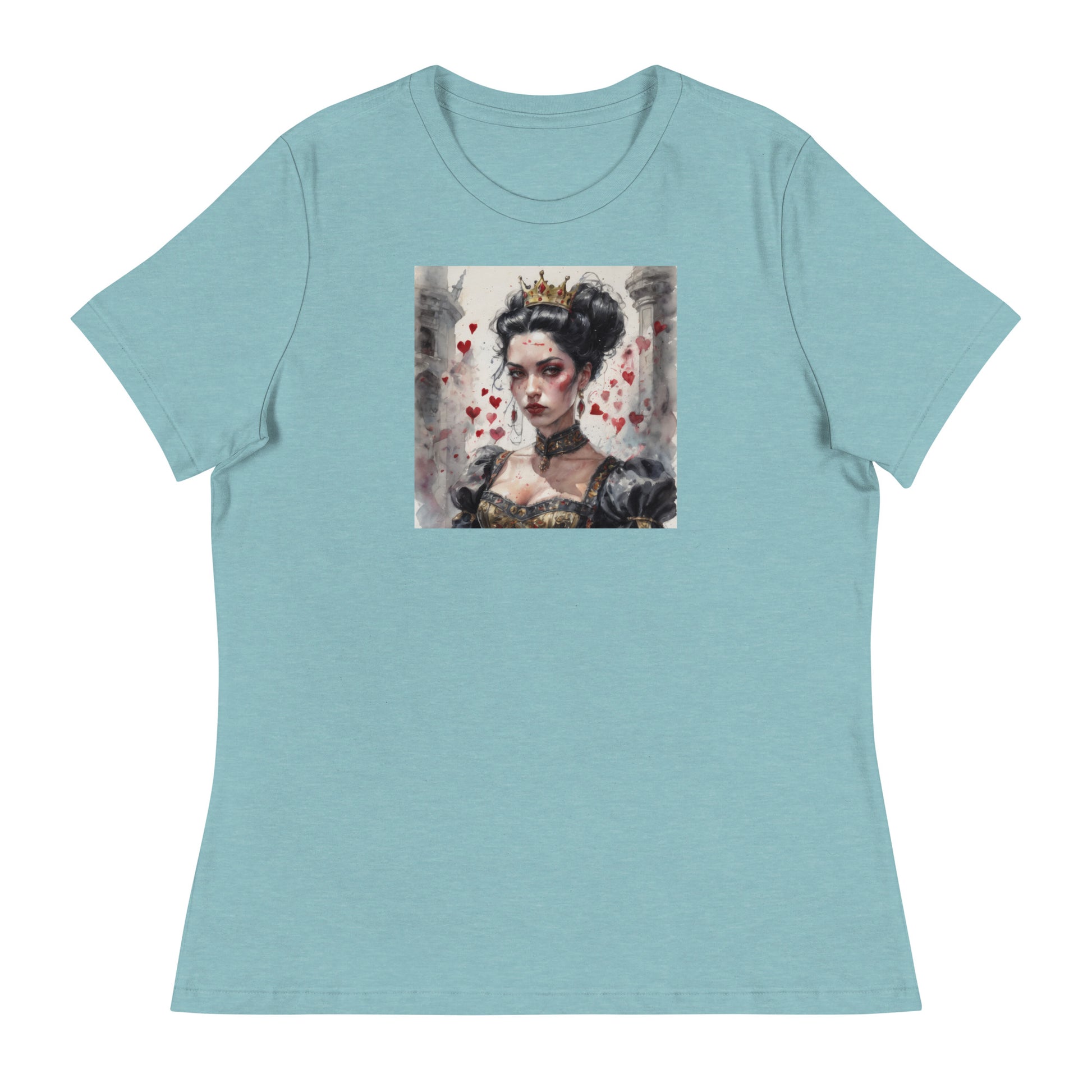 Queen of Hearts Women's T-Shirt Heather Blue Lagoon