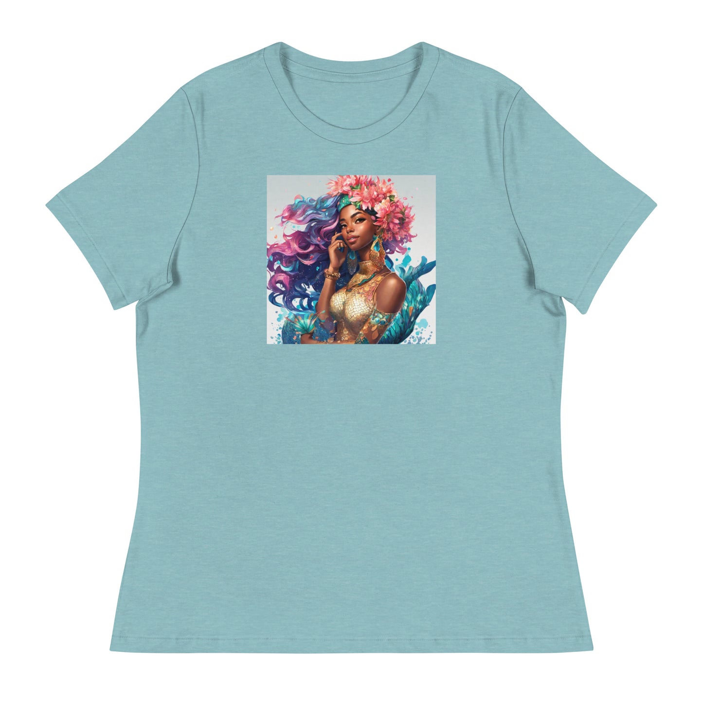 Mermaid Princess Women's T-Shirt Heather Blue Lagoon