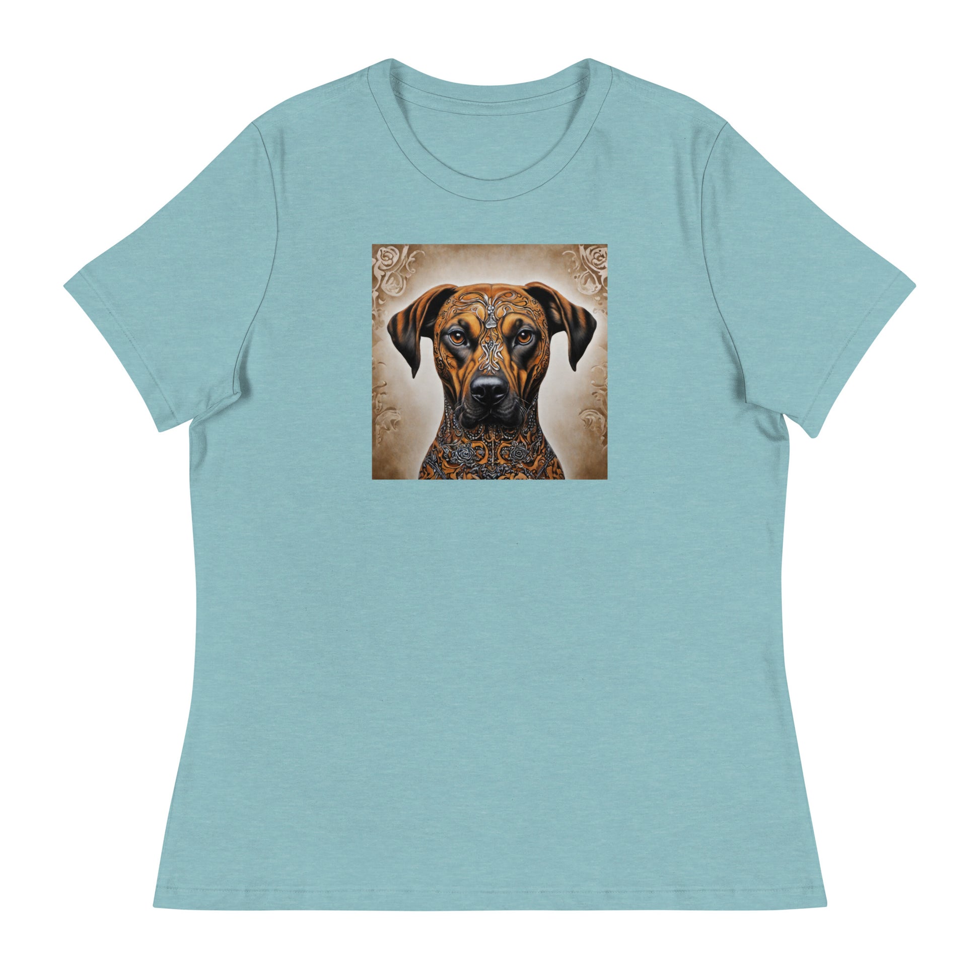 Decorative Dog Women's Animal T-Shirt Heather Blue Lagoon