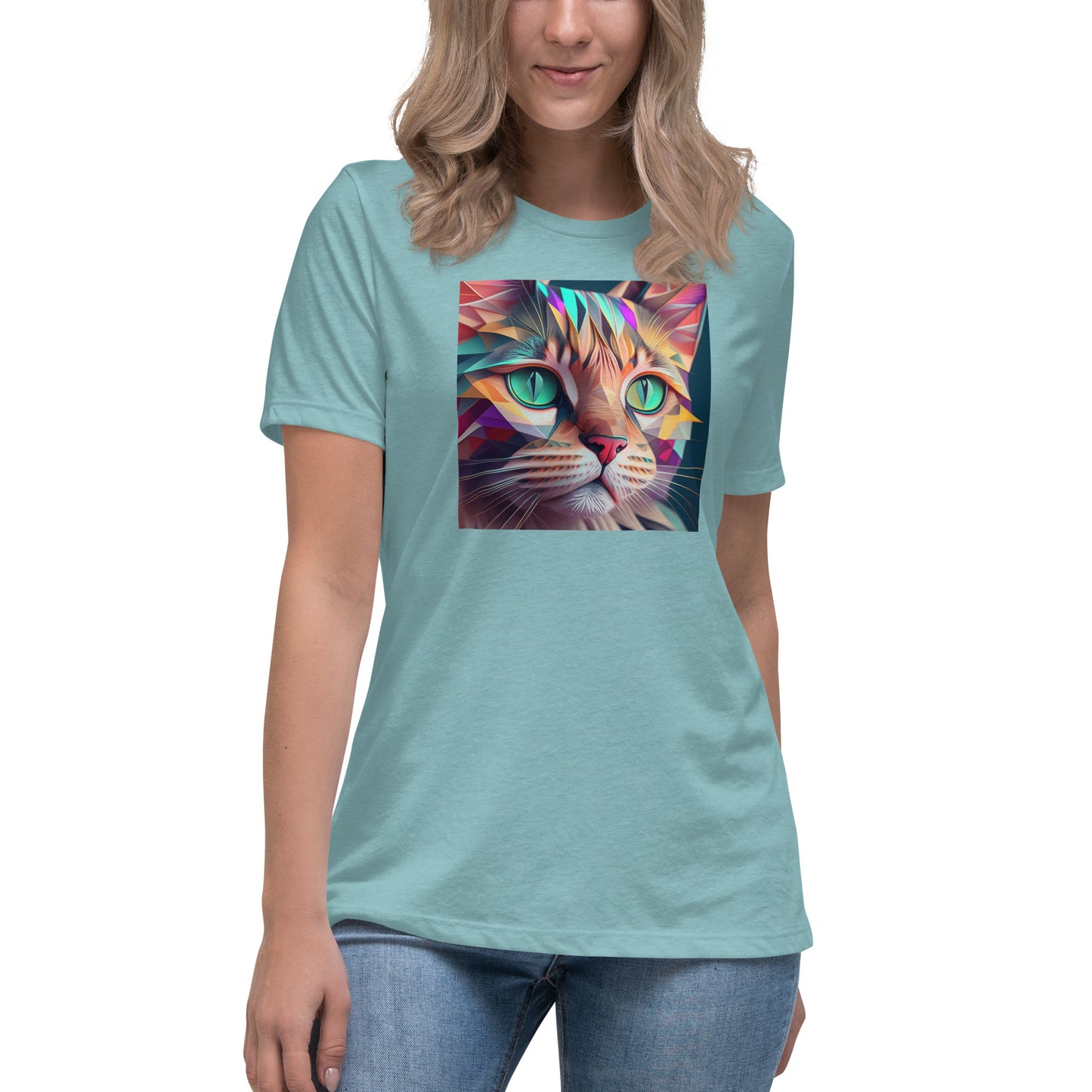 Geometric Cat Women's Cat Lover T-Shirt