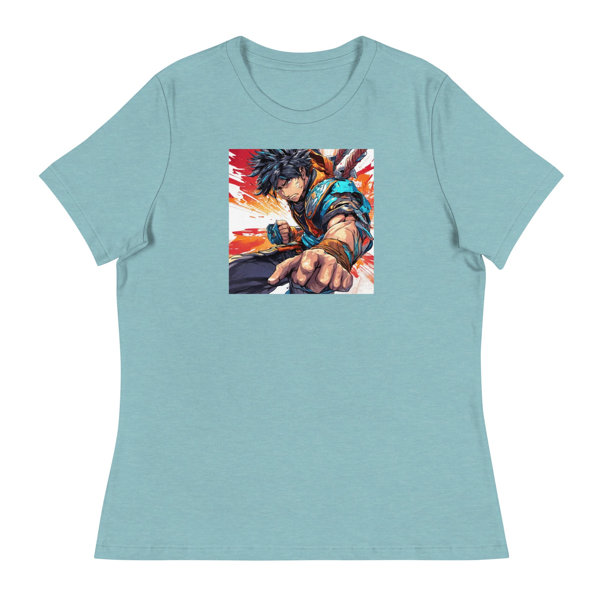 Dauntless Hero Women's Anime T-Shirt Heather Blue Lagoon