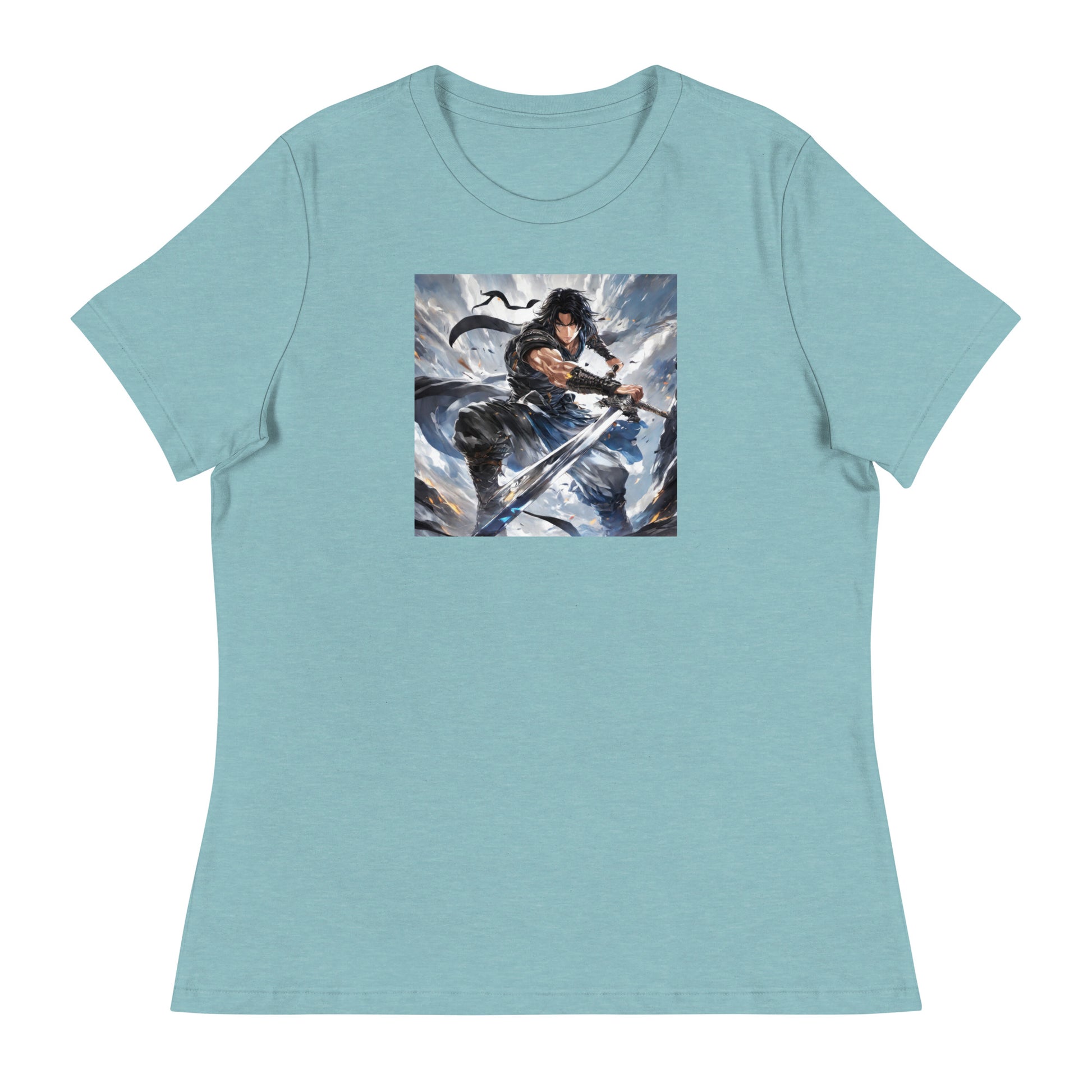 Victory is Mine Women's Anime T-Shirt Heather Blue Lagoon