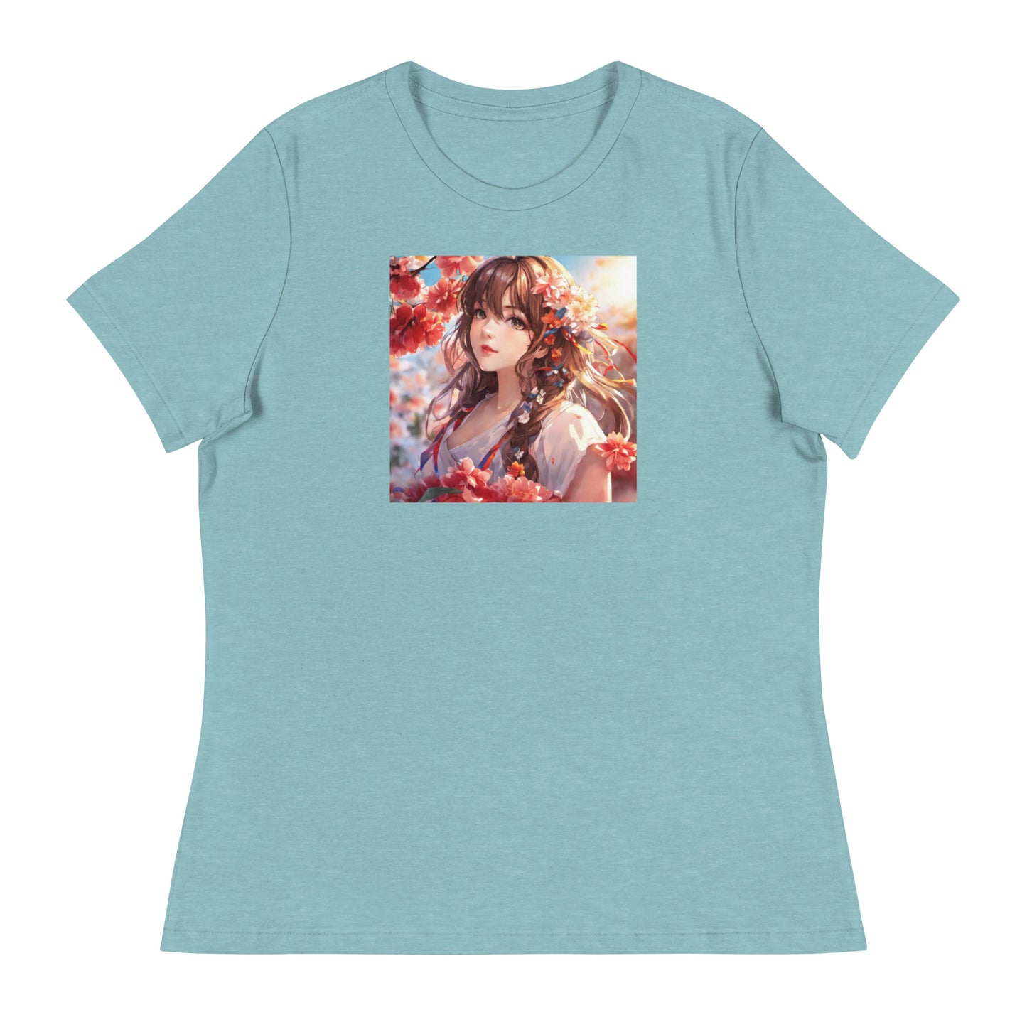 Graceful & Lovely Women's Anime T-Shirt Heather Blue Lagoon