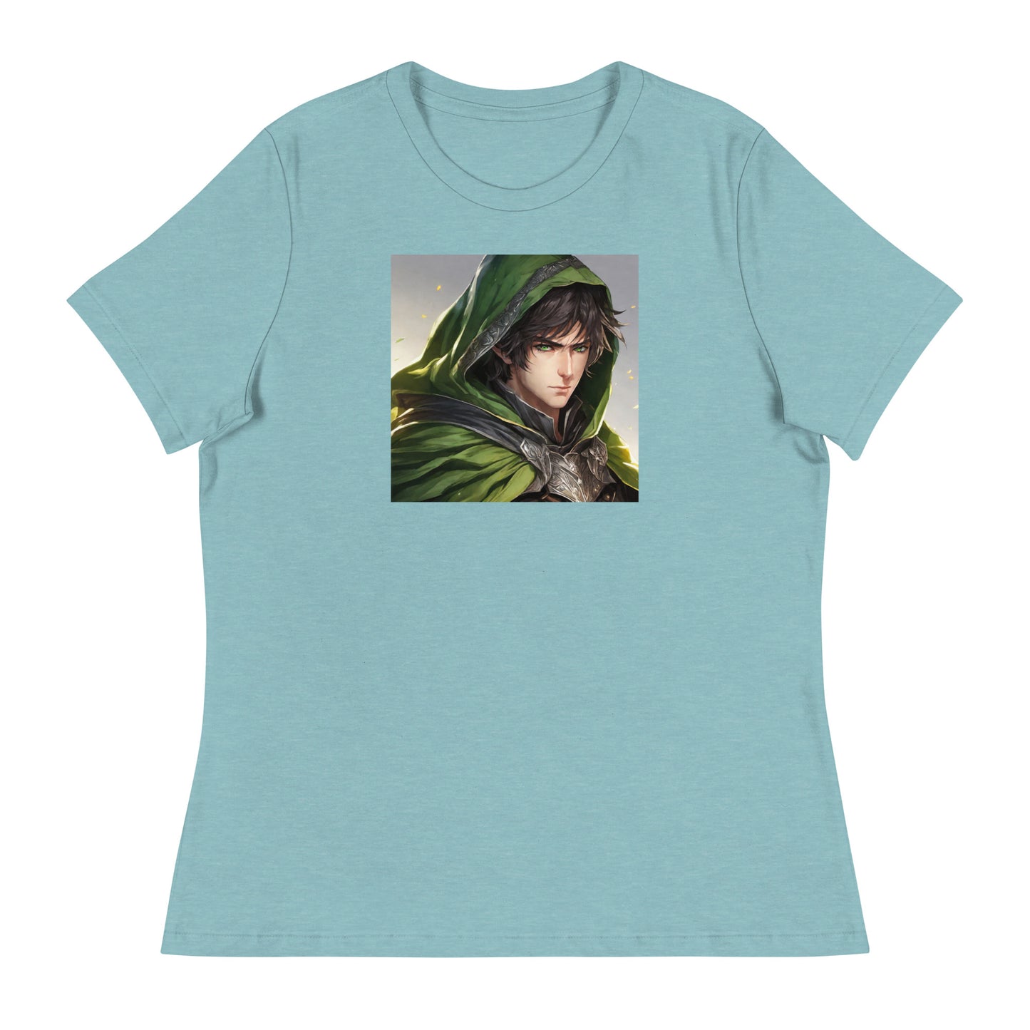 Elven Protector Women's Anime T-Shirt Heather Blue Lagoon