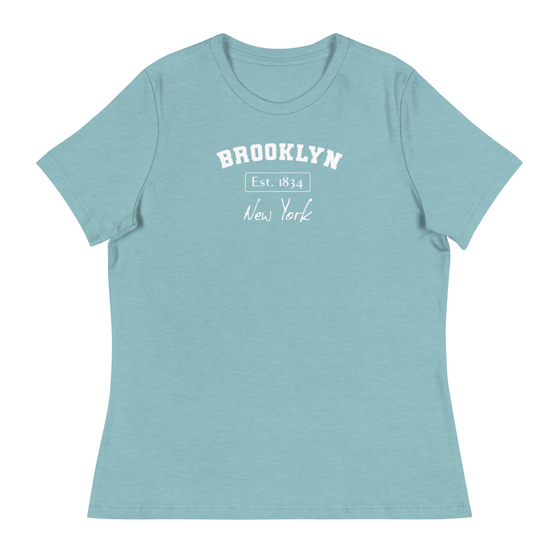 Brooklyn, New York Women's T-Shirt Heather Blue Lagoon