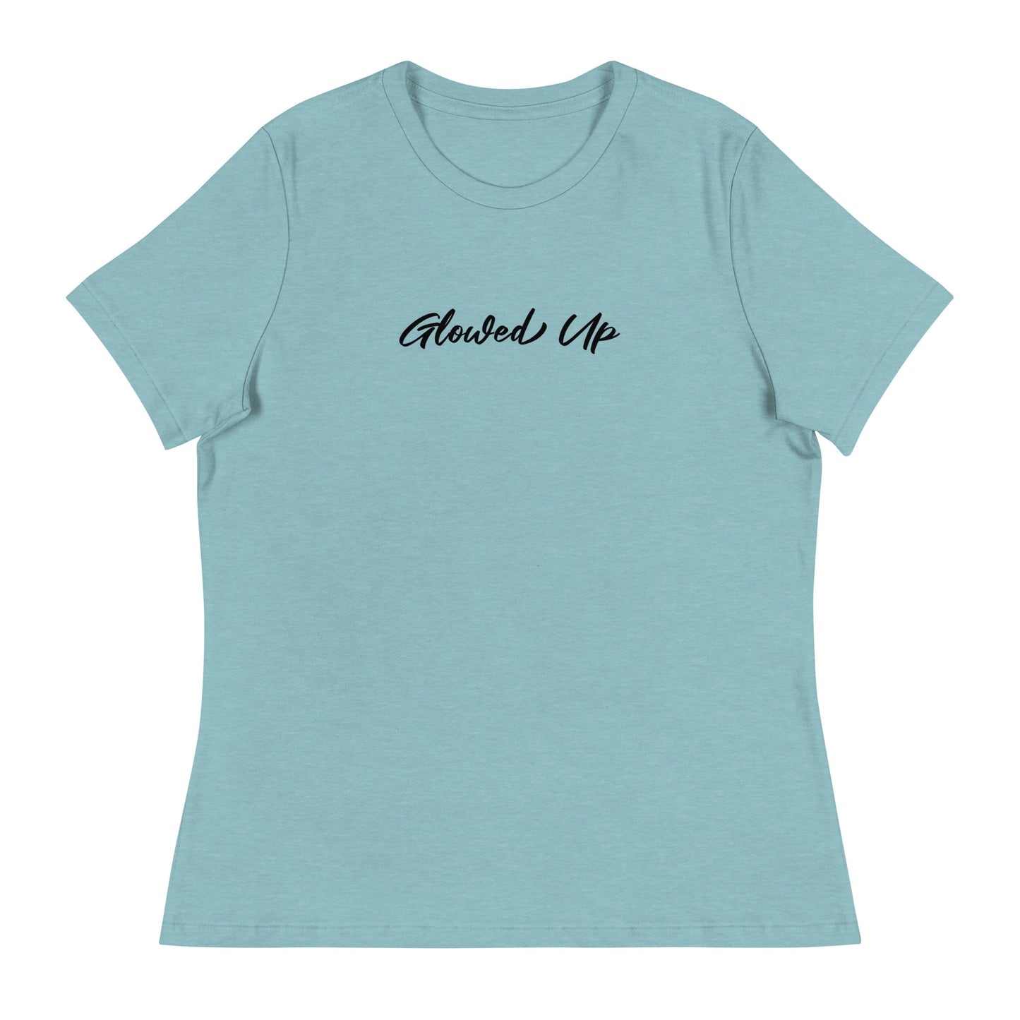 Women's Glowed Up T-Shirt Heather Blue Lagoon