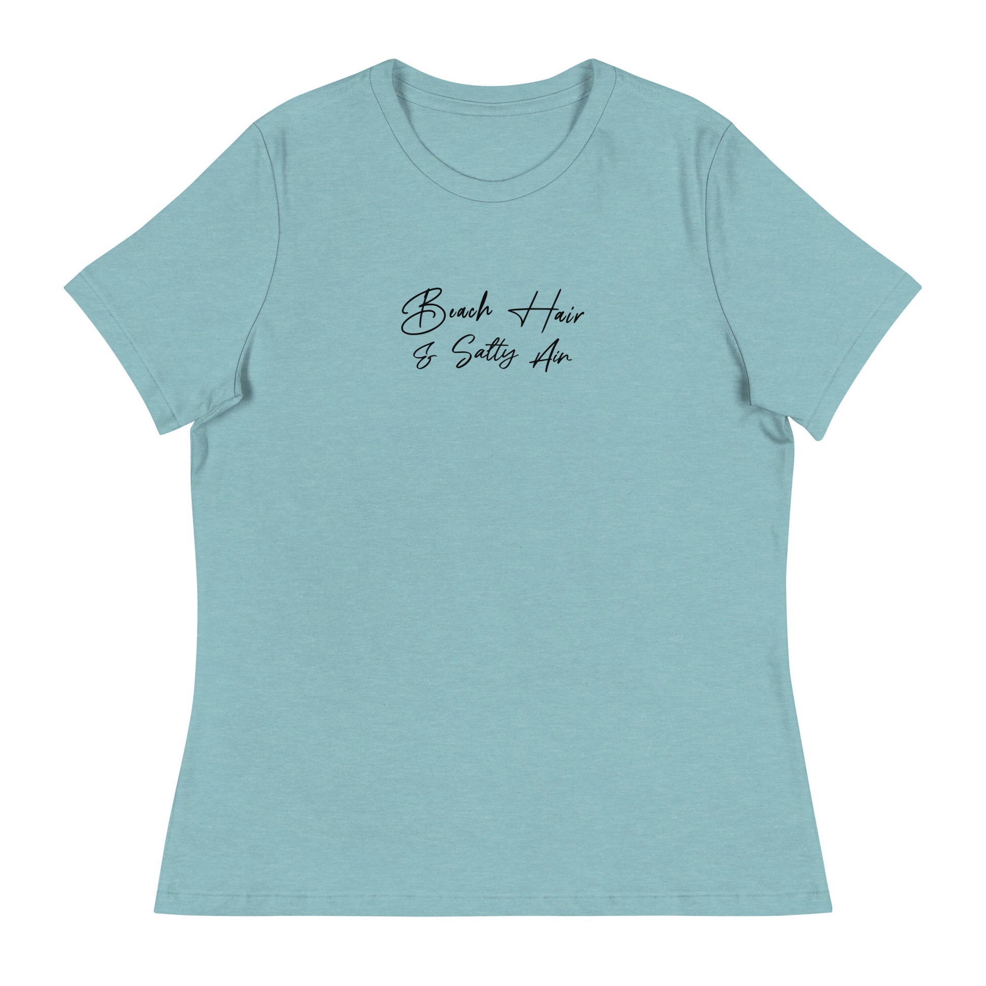 Beach Hair & Salty Air Women's Summer T-Shirt Heather Blue Lagoon