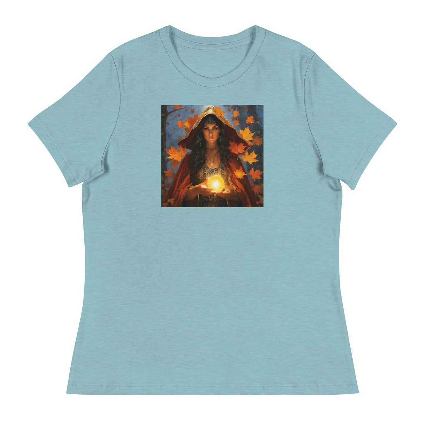 Autumn Gypsy Women's Fall T-Shirt Heather Blue Lagoon