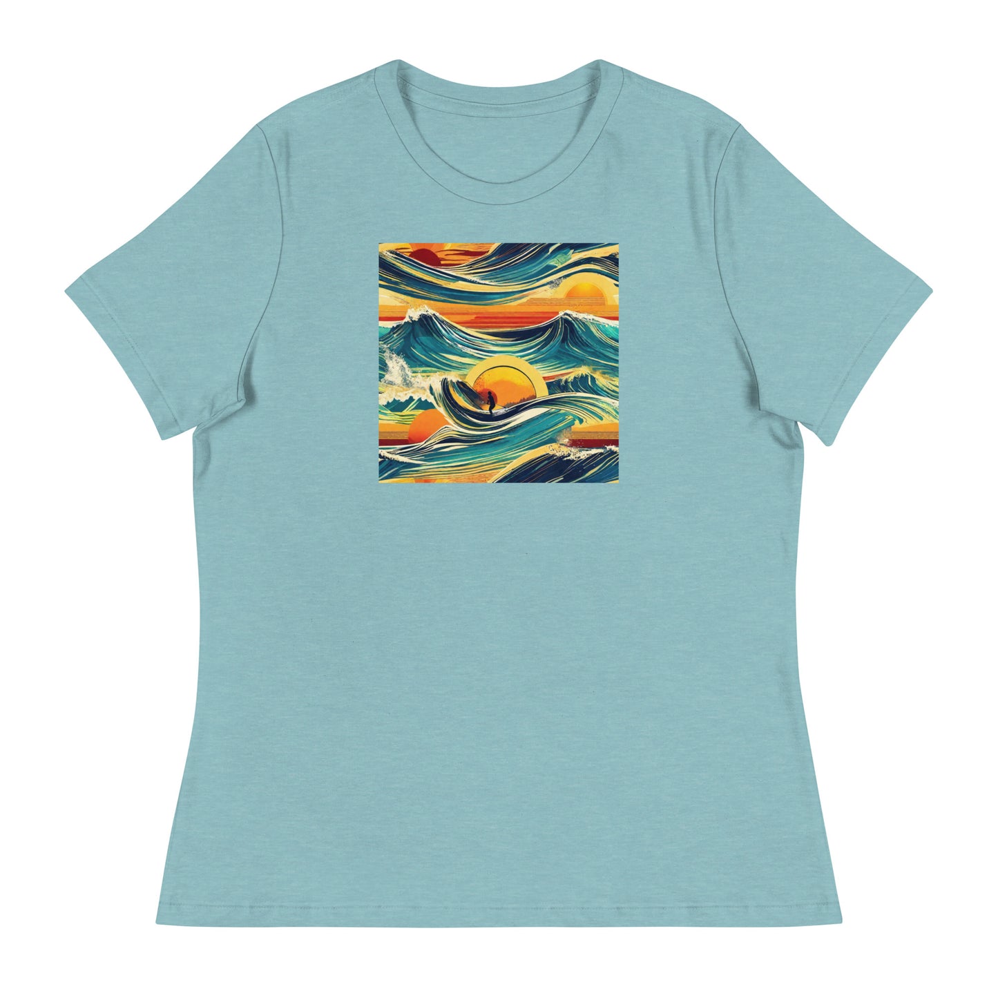 Surf's Up Women's T-Shirt Heather Blue Lagoon