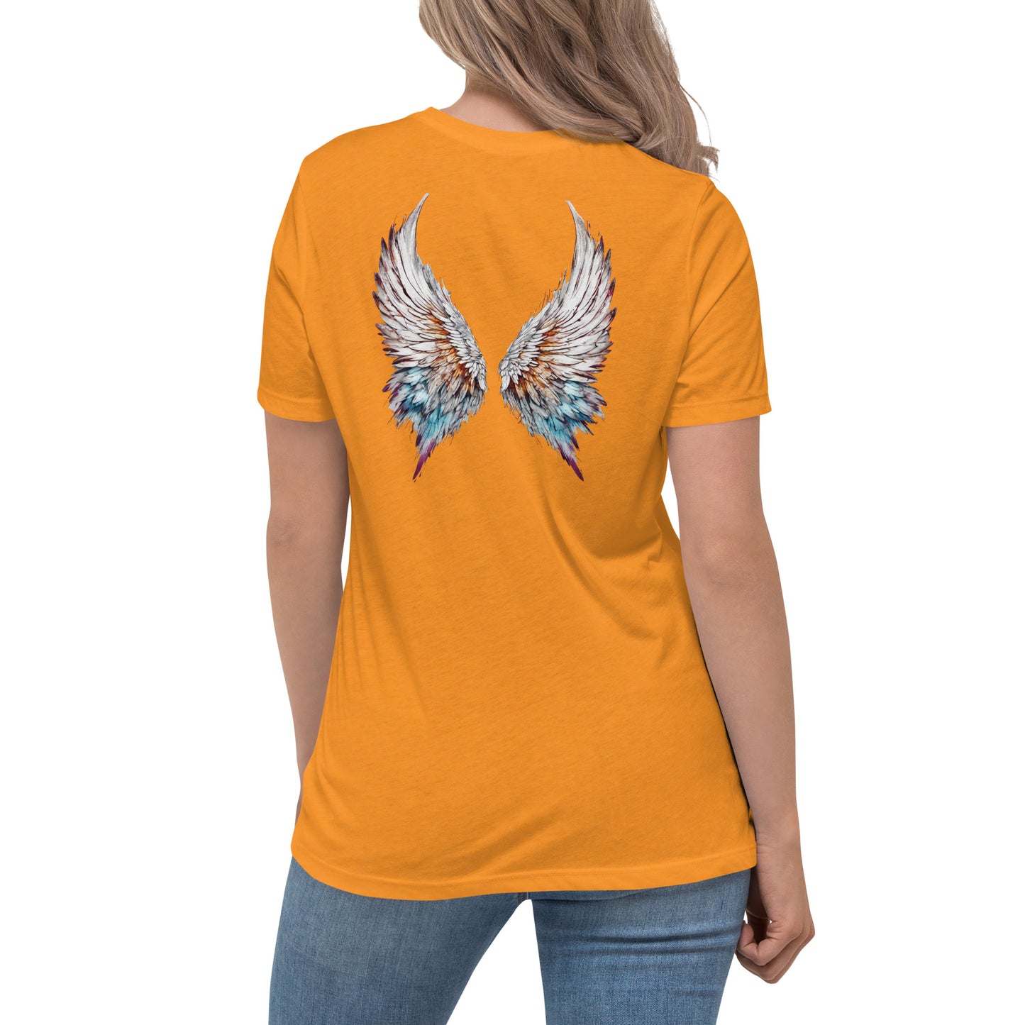 Colorful Angel Wings Women's T-Shirt Heather Marmalade