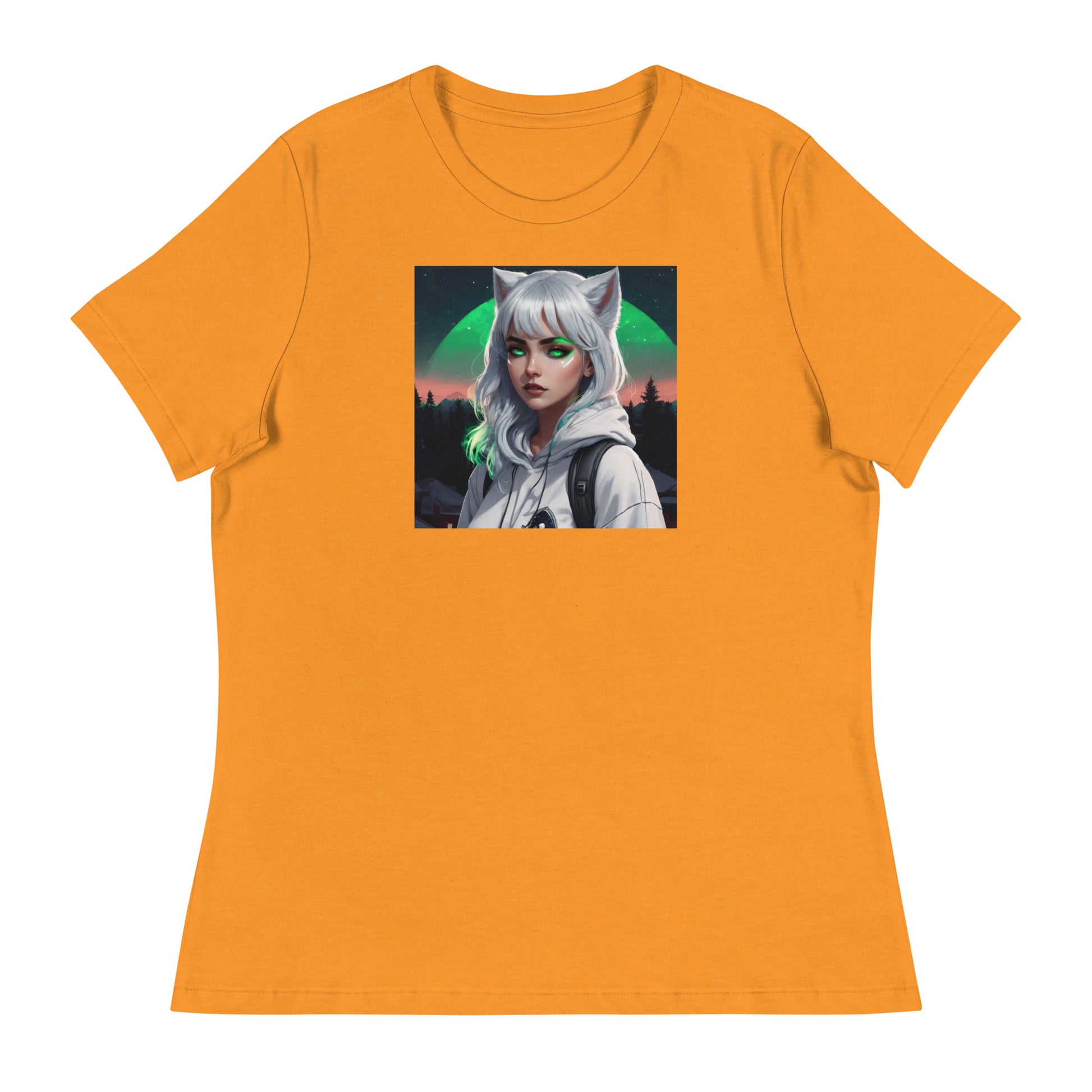 Cute Fox Girl Women's Graphic Tee Heather Marmalade