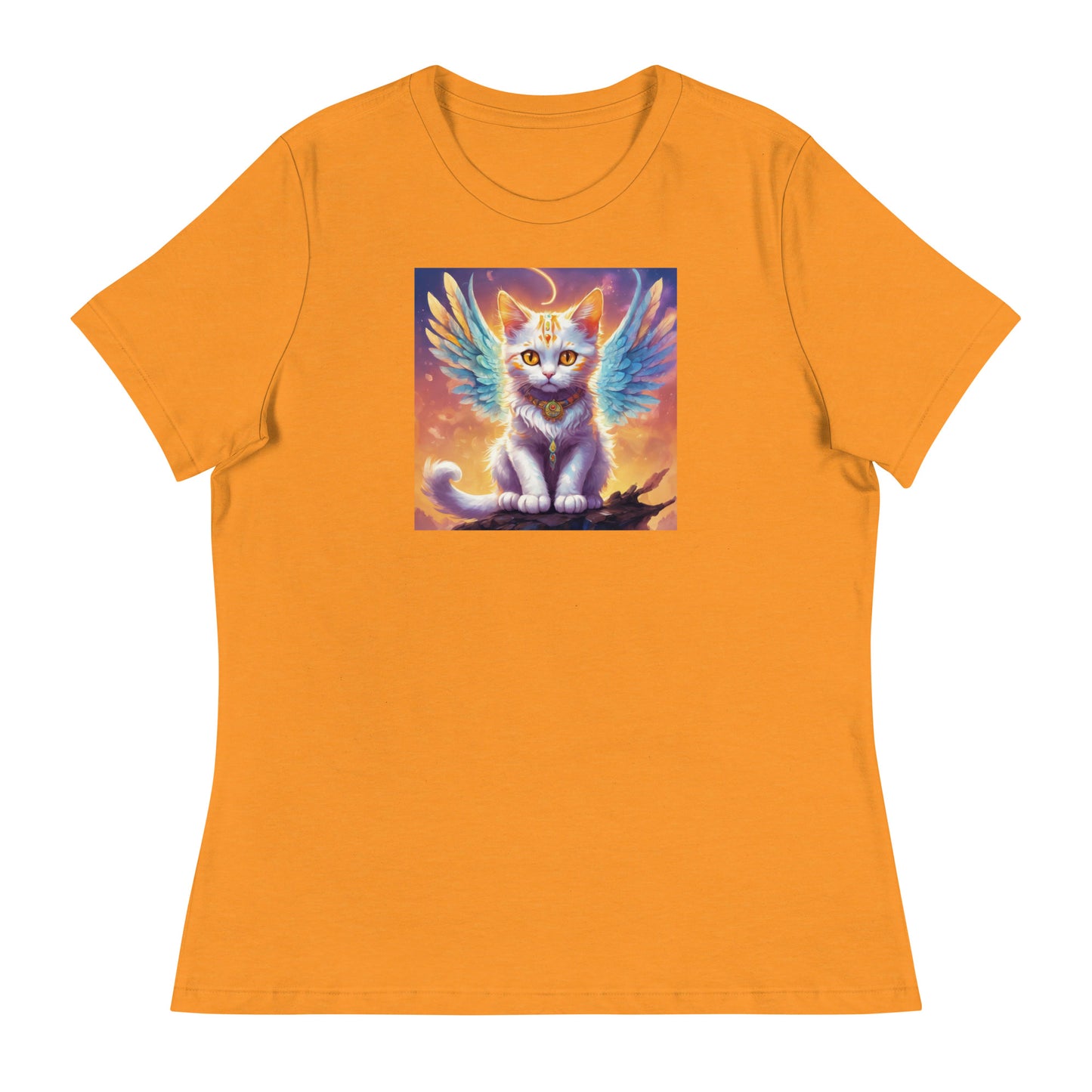 Cat with Wings Women's Graphic Tee Heather Marmalade