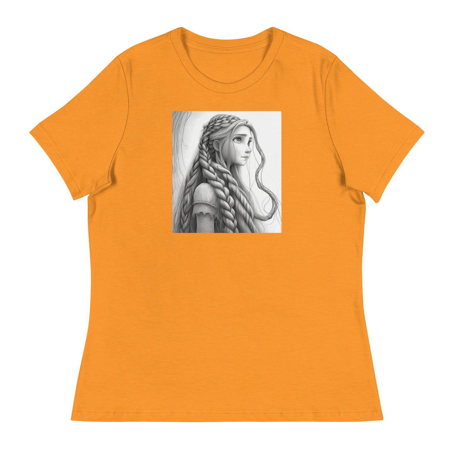 Rapunzel Sketch Women's Fairy Tale T-Shirt Heather Marmalade