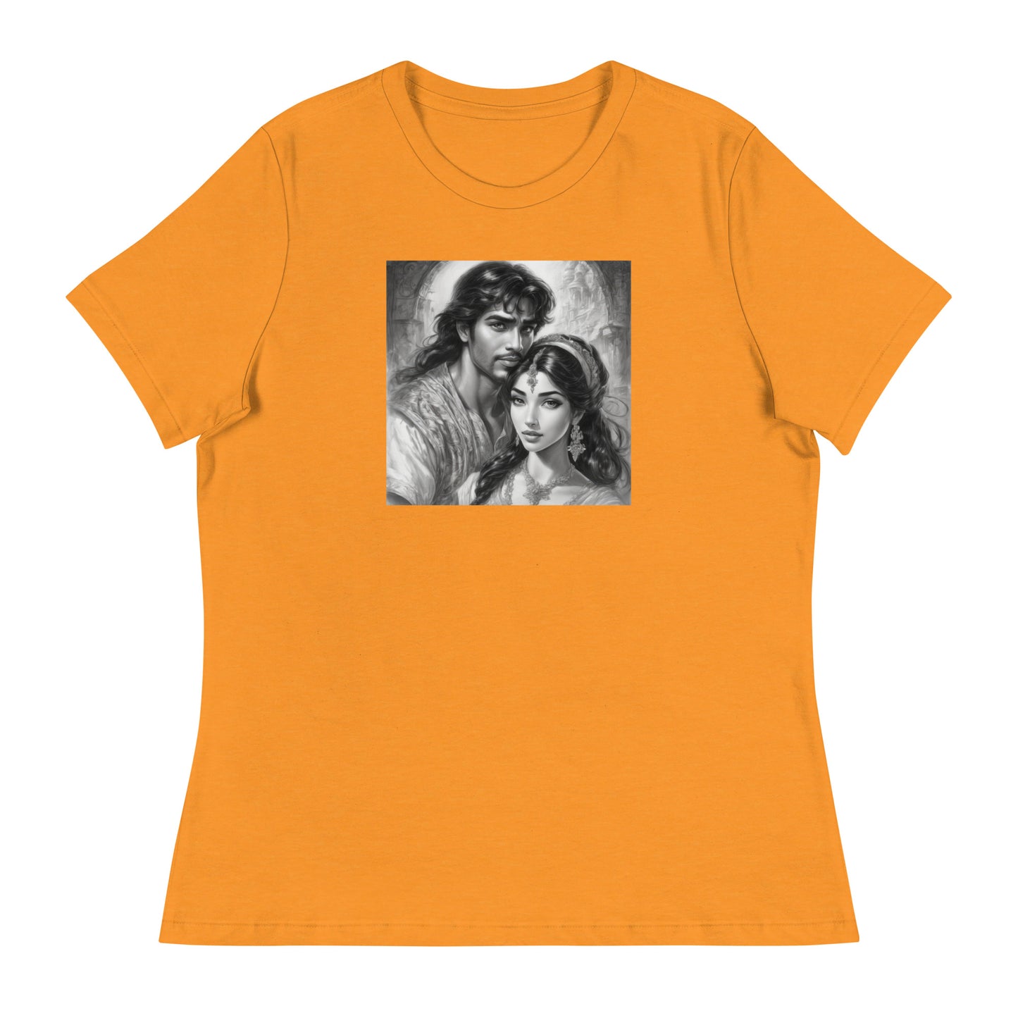 Jasmine & Aladdin Portrait Women's Fairy Tale T-Shirt Heather Marmalade