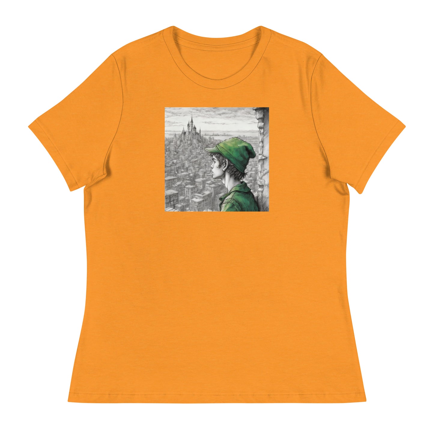 Peter Pan Overlooking the City Women's T-Shirt Heather Marmalade