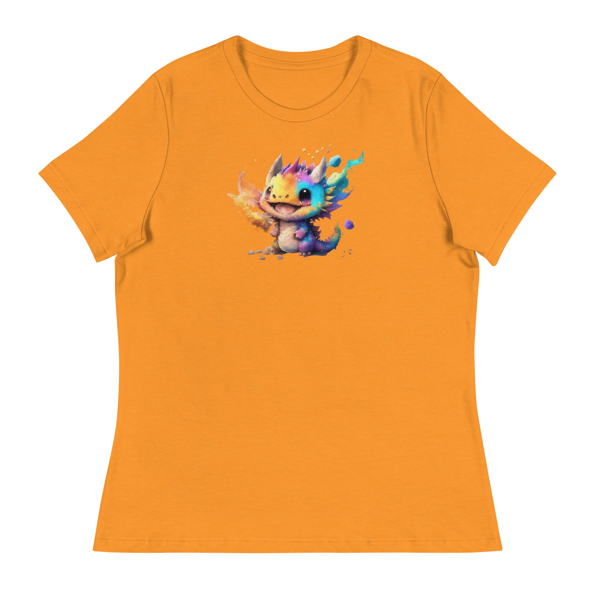 Cute Baby Dragon Women's Fantasy T-Shirt Heather Marmalade