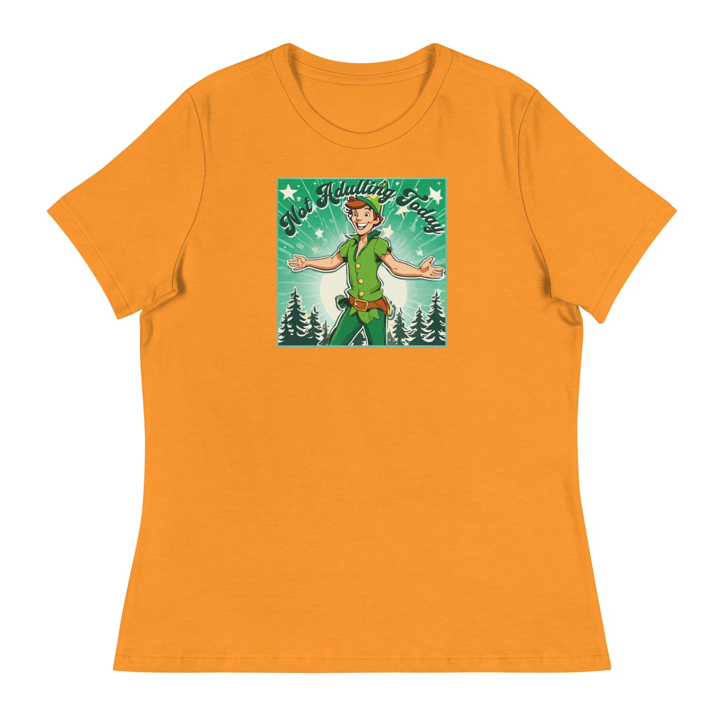 Peter Pan Not Adulting Today Women's Funny T-Shirt Heather Marmalade