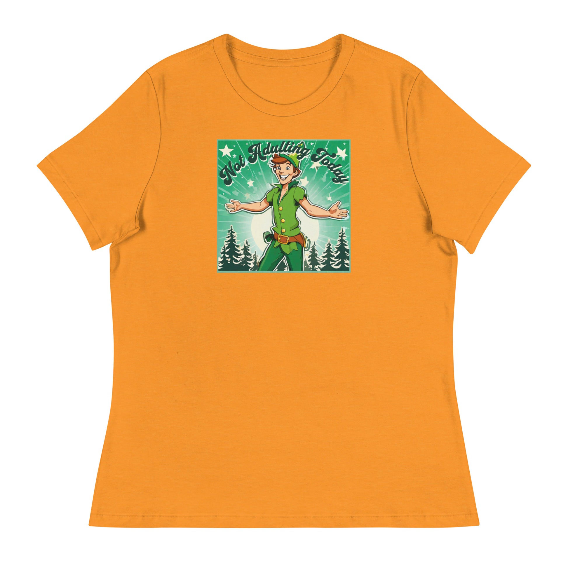 Peter Pan Not Adulting Today Women's Funny T-Shirt Heather Marmalade