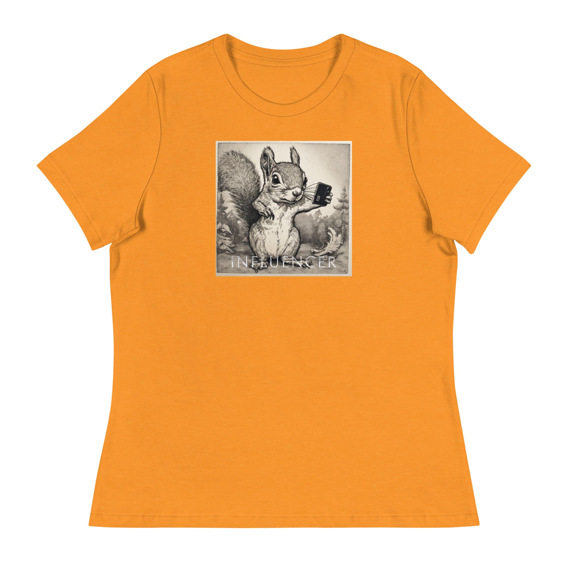 Squirrel Influencer Women's Funny Shirt Heather Marmalade