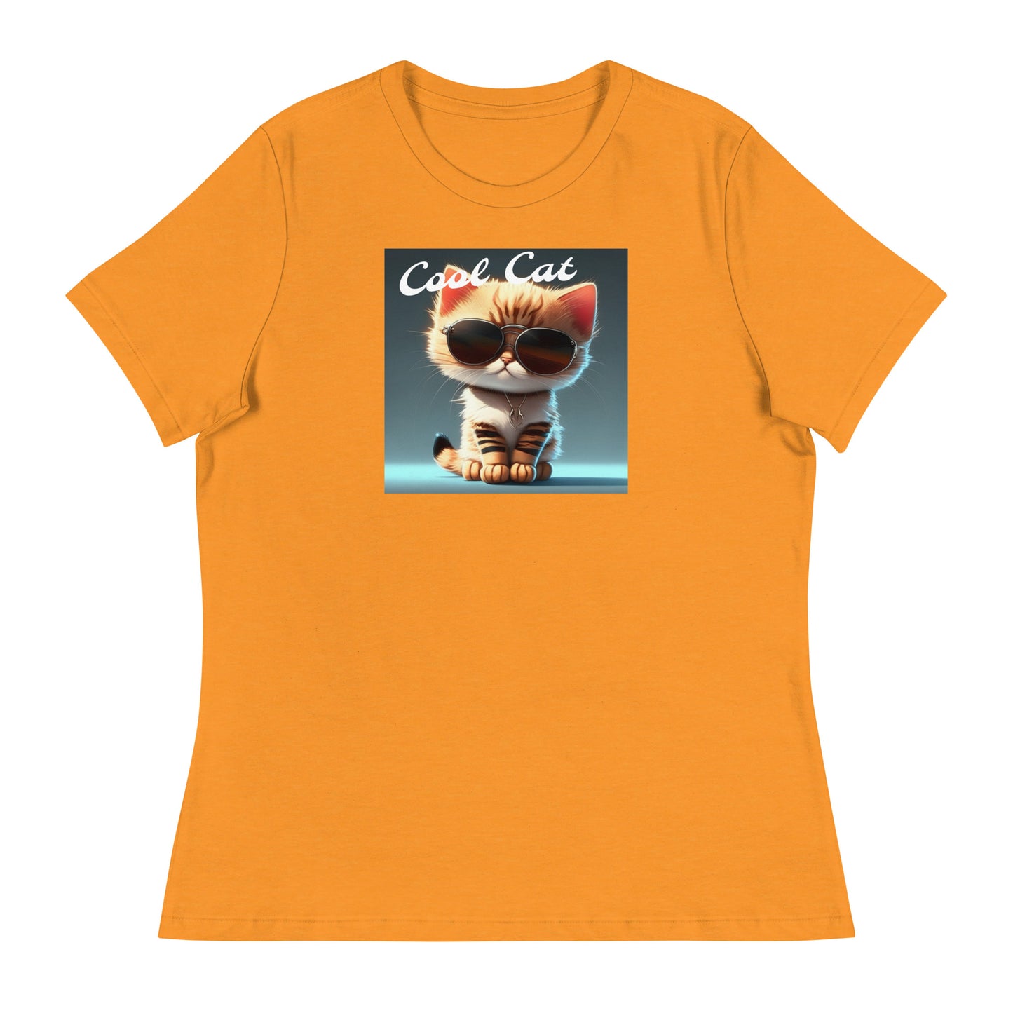 Cool Cat Women's Funny T-Shirt Heather Marmalade