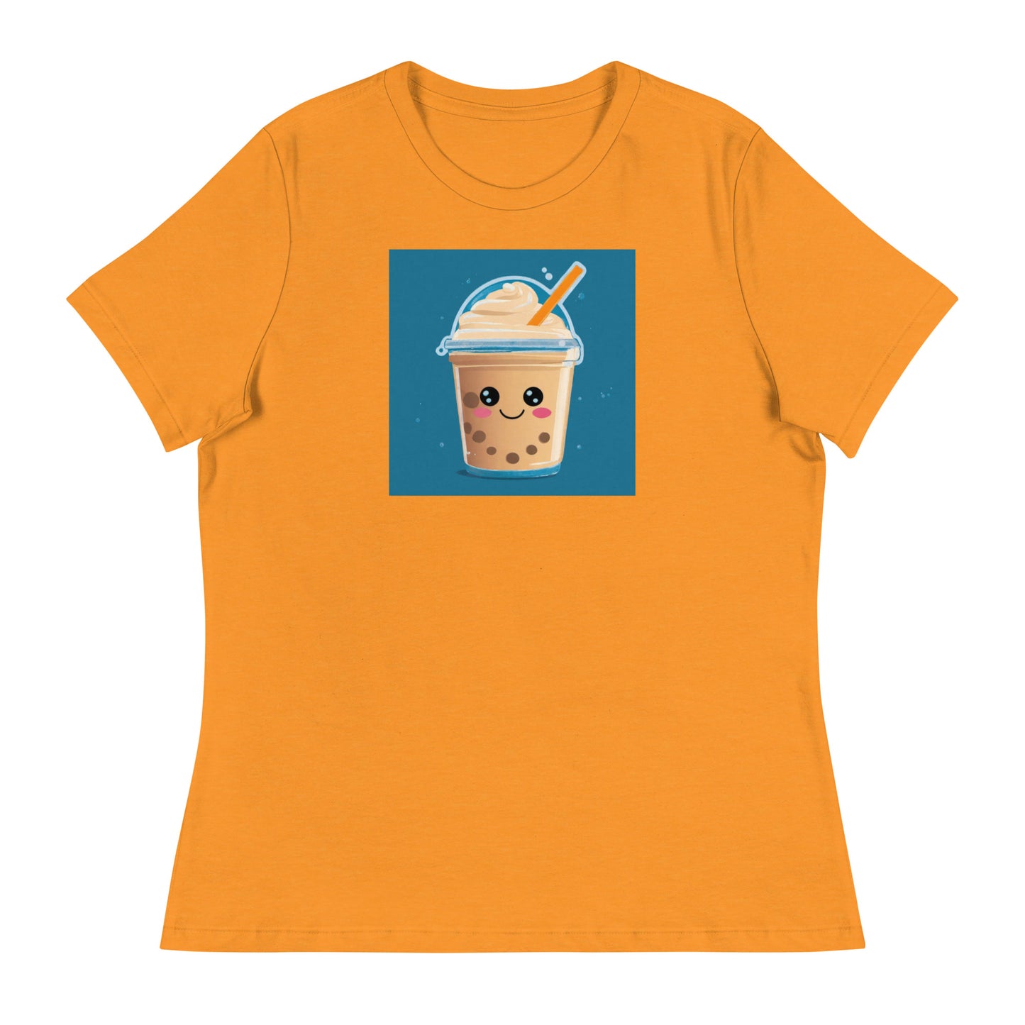 Boba Bubble Milk Tea Women's Funny Graphic Tee Heather Marmalade