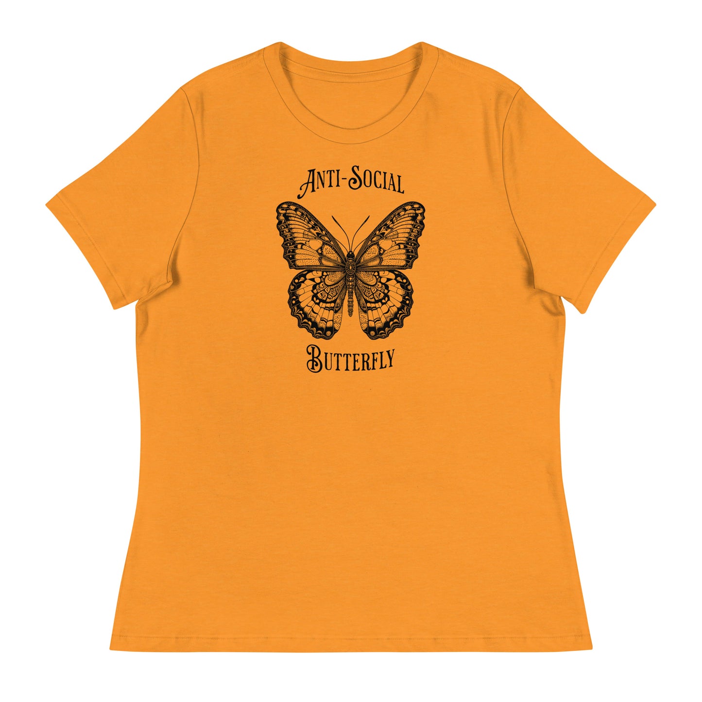 Anti-Social Butterfly Women's Funny T-Shirt Heather Marmalade