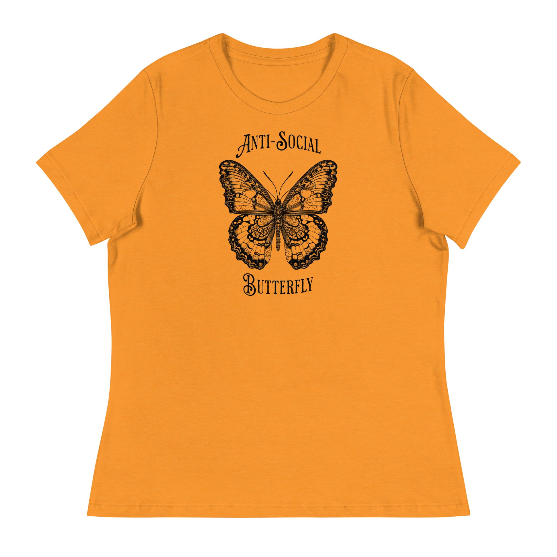 Anti-Social Butterfly Women's Funny T-Shirt Heather Marmalade