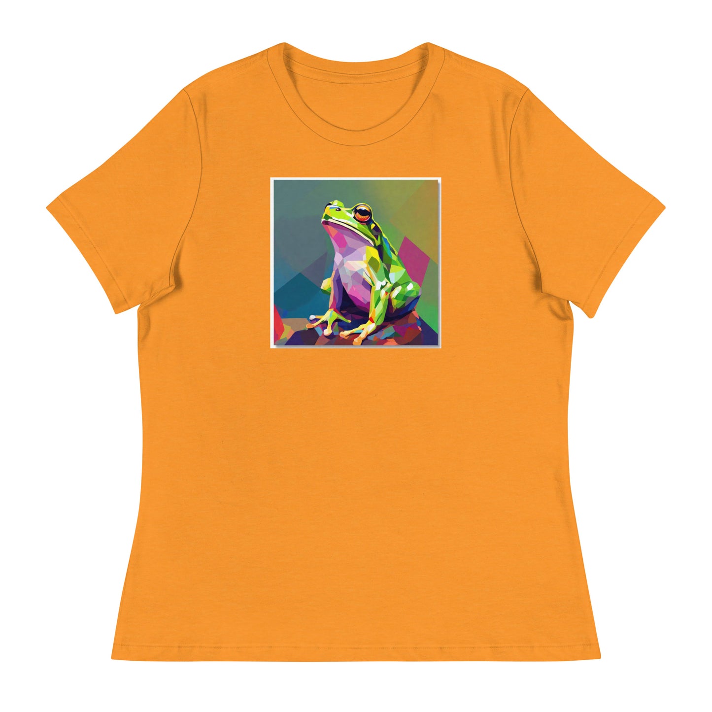 Geometric Frog Women's Animal T-Shirt Heather Marmalade