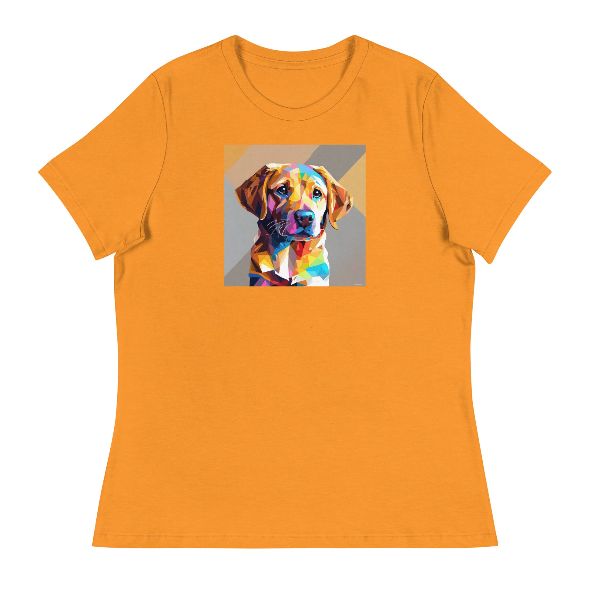 Geometric Golden Lab Women's Animal Lover T-Shirt Heather Marmalade