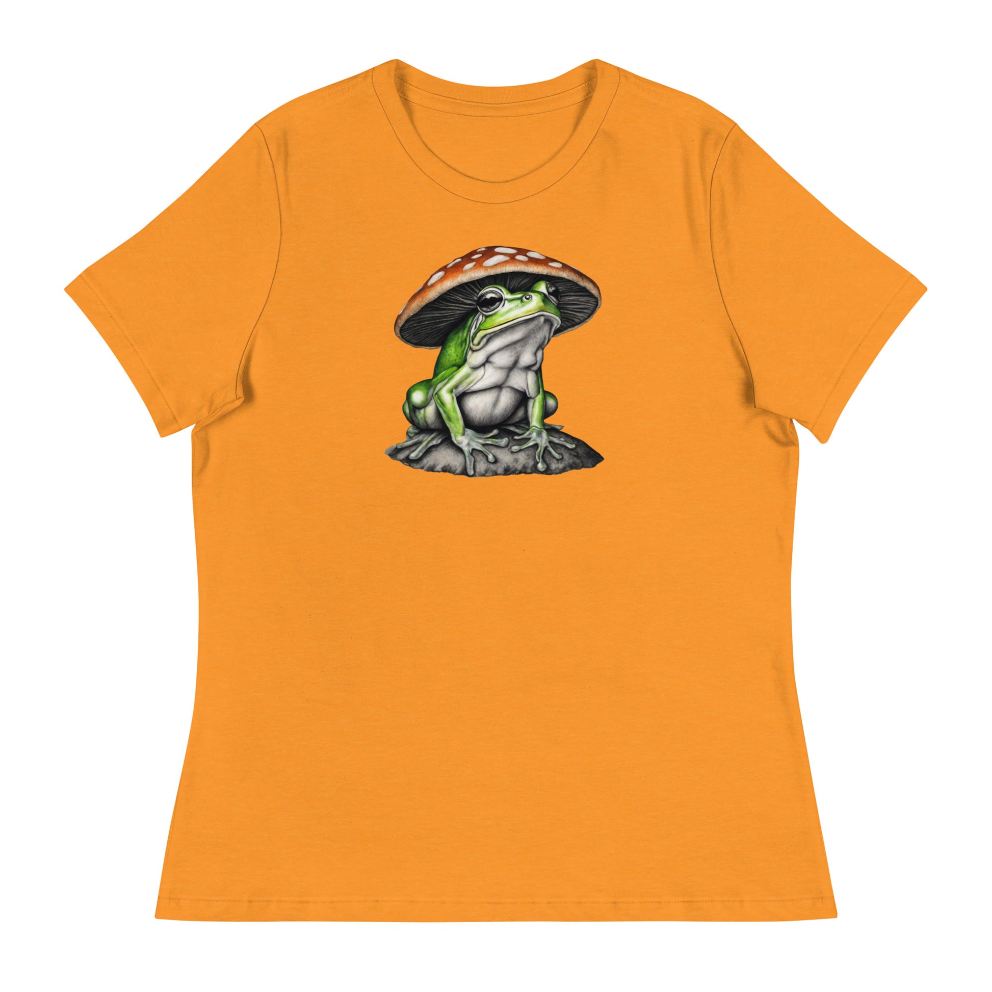 Frog in Shroom Cap Women's Graphic Tee Heather Marmalade