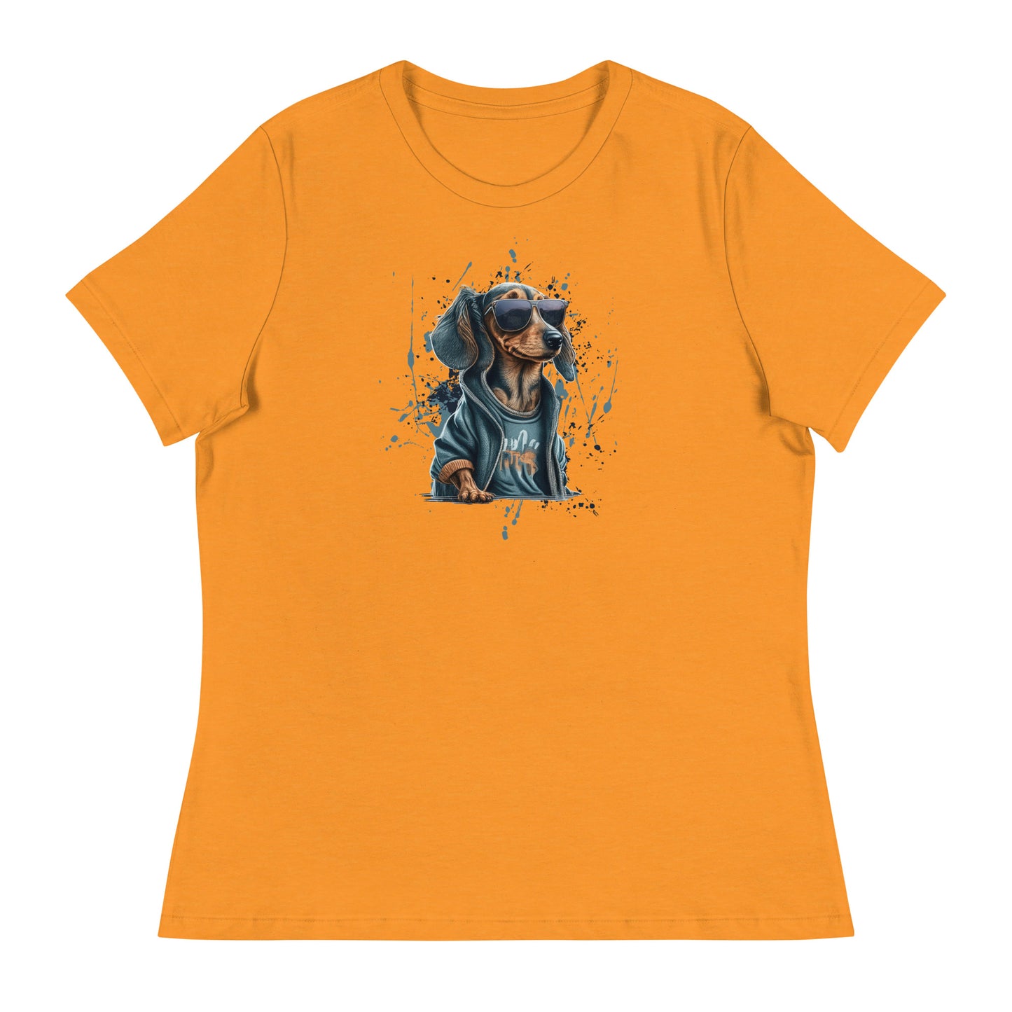 Cool Dachshund in Sunglasses Women's Dog T-Shirt Heather Marmalade