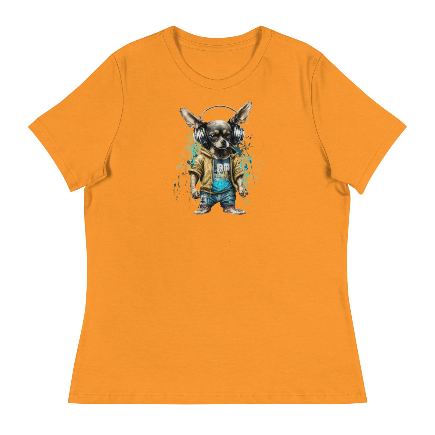 Cool Beats Chihuahua Women's Animal T-Shirt Heather Marmalade