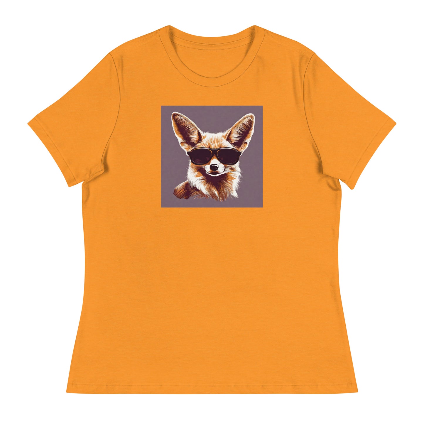 Fennec Fox in Shades Women's Animal Lover T-Shirt Heather Marmalade