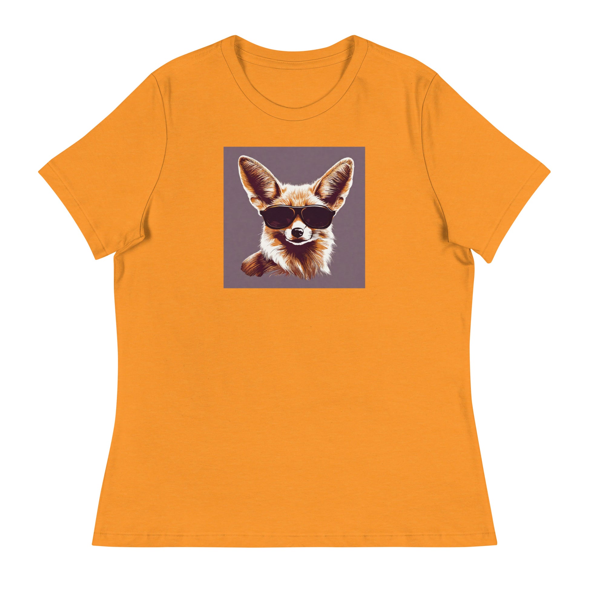 Fennec Fox in Shades Women's Animal Lover T-Shirt Heather Marmalade