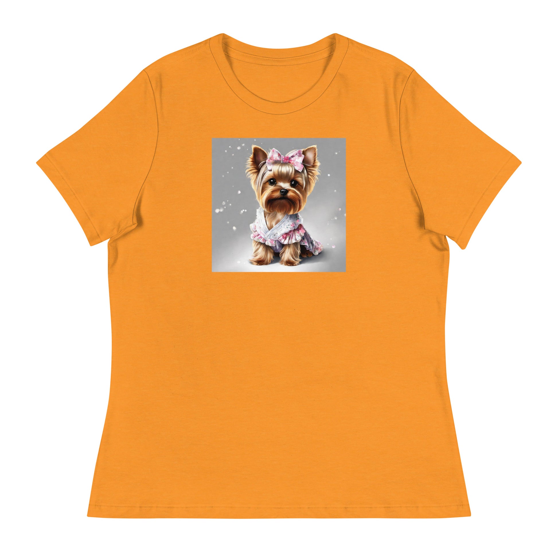 Yorkie Princess Women's Dog Lover T-Shirt Heather Marmalade