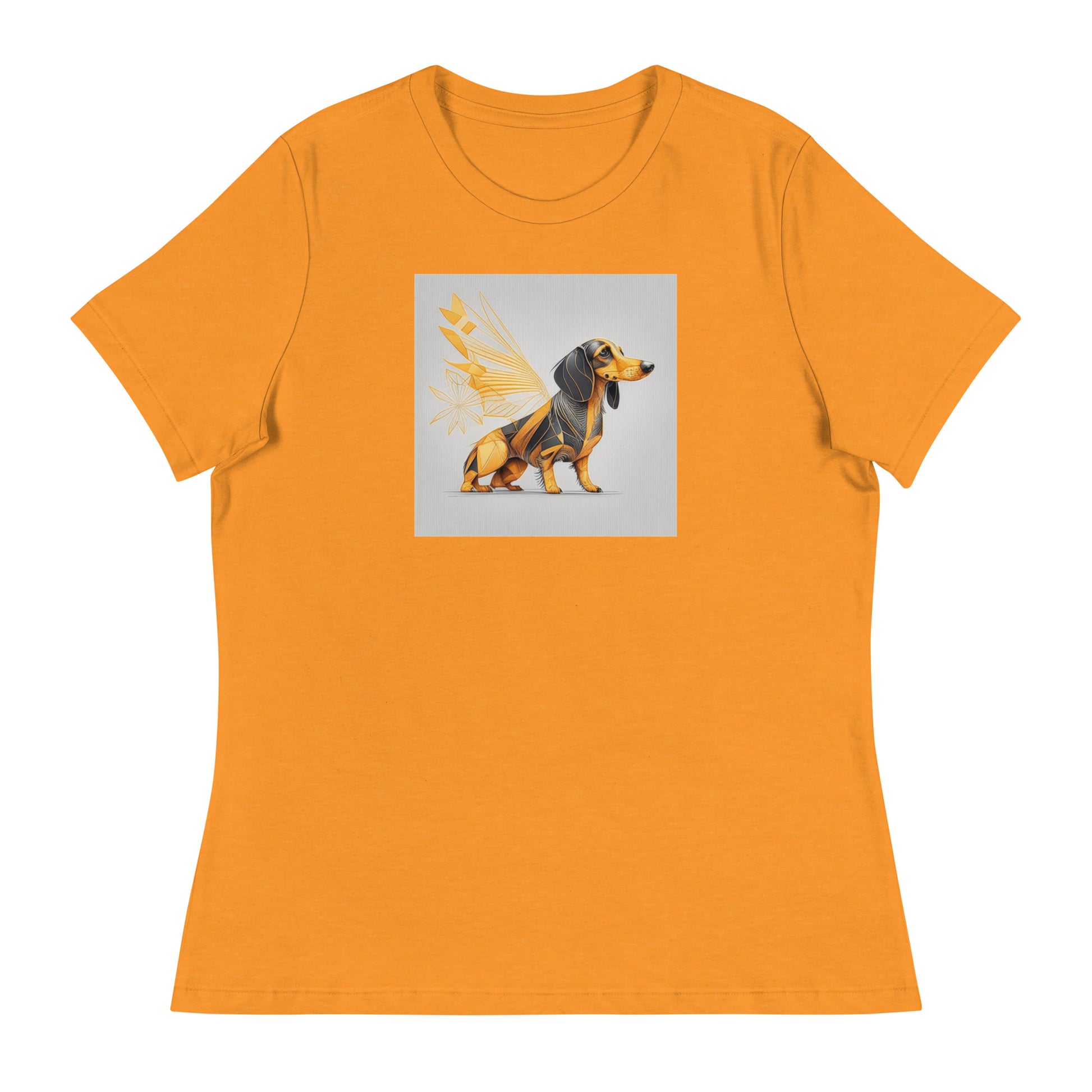 Dachshund with Wings Women's Dog Lover T-Shirt Heather Marmalade