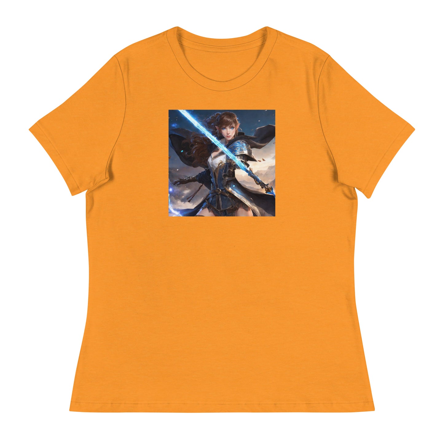 Elven Defender Women's Fantasy Anime T-Shirt Heather Marmalade