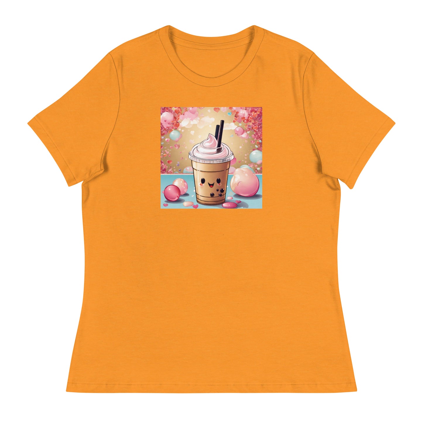 Cute Bubble Milk Tea Women's Boba T-Shirt Heather Marmalade