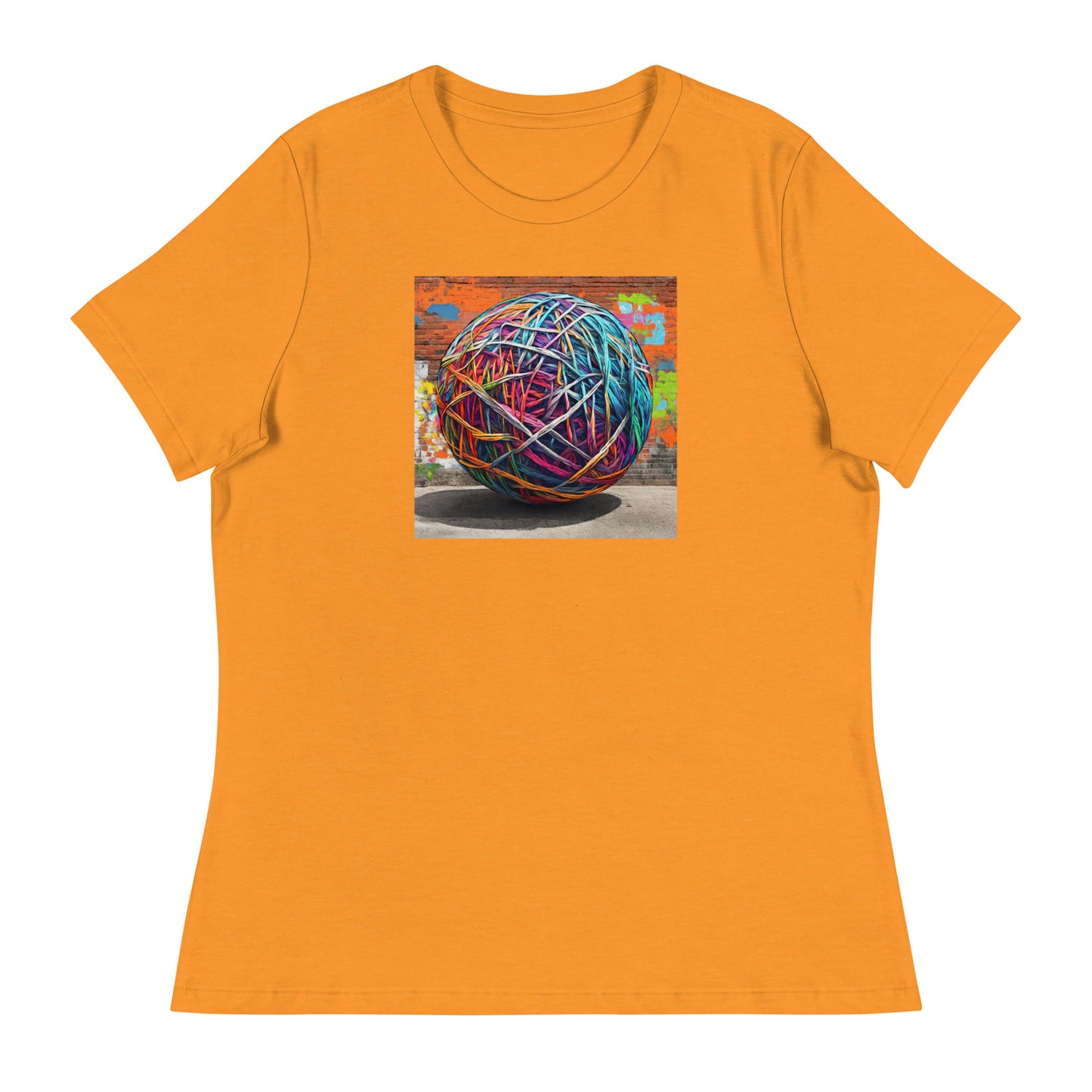 Ball of Yarn Women's Crochet and Knitting Lover T-Shirt Heather Marmalade