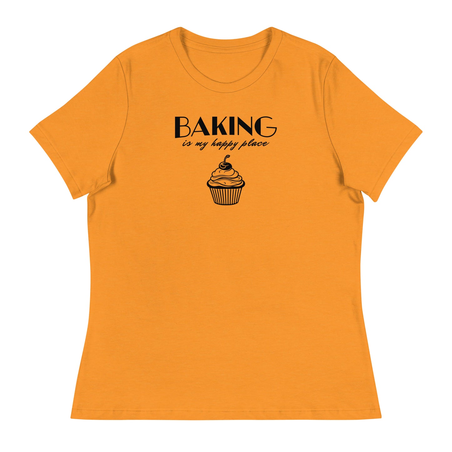 Women's Baking is my Happy Place T-Shirt Heather Marmalade