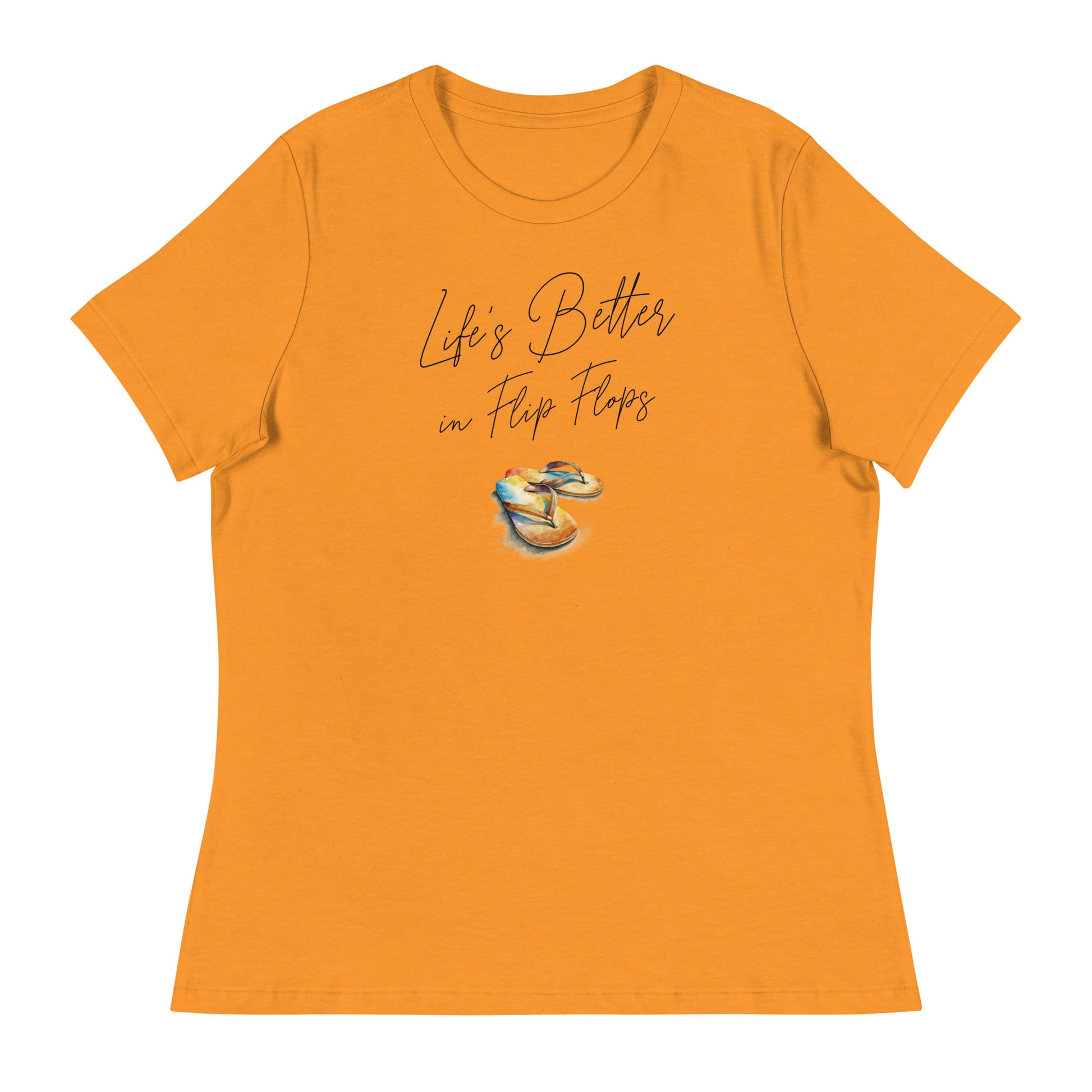 Life's Better in Flip Flops Women's Beach T-Shirt Heather Marmalade